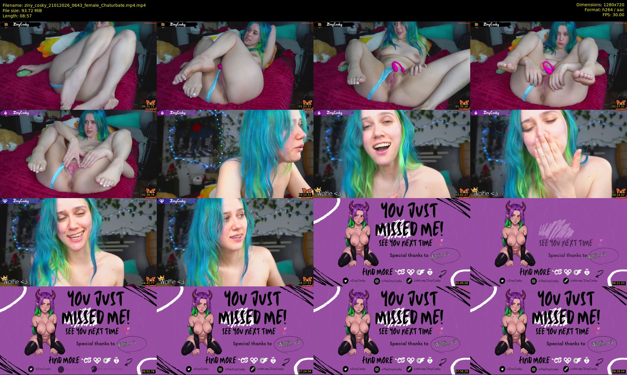 ziny_cosky — 9 minute Chaturbate female cam show recording, 720p, Jan 21, 2026