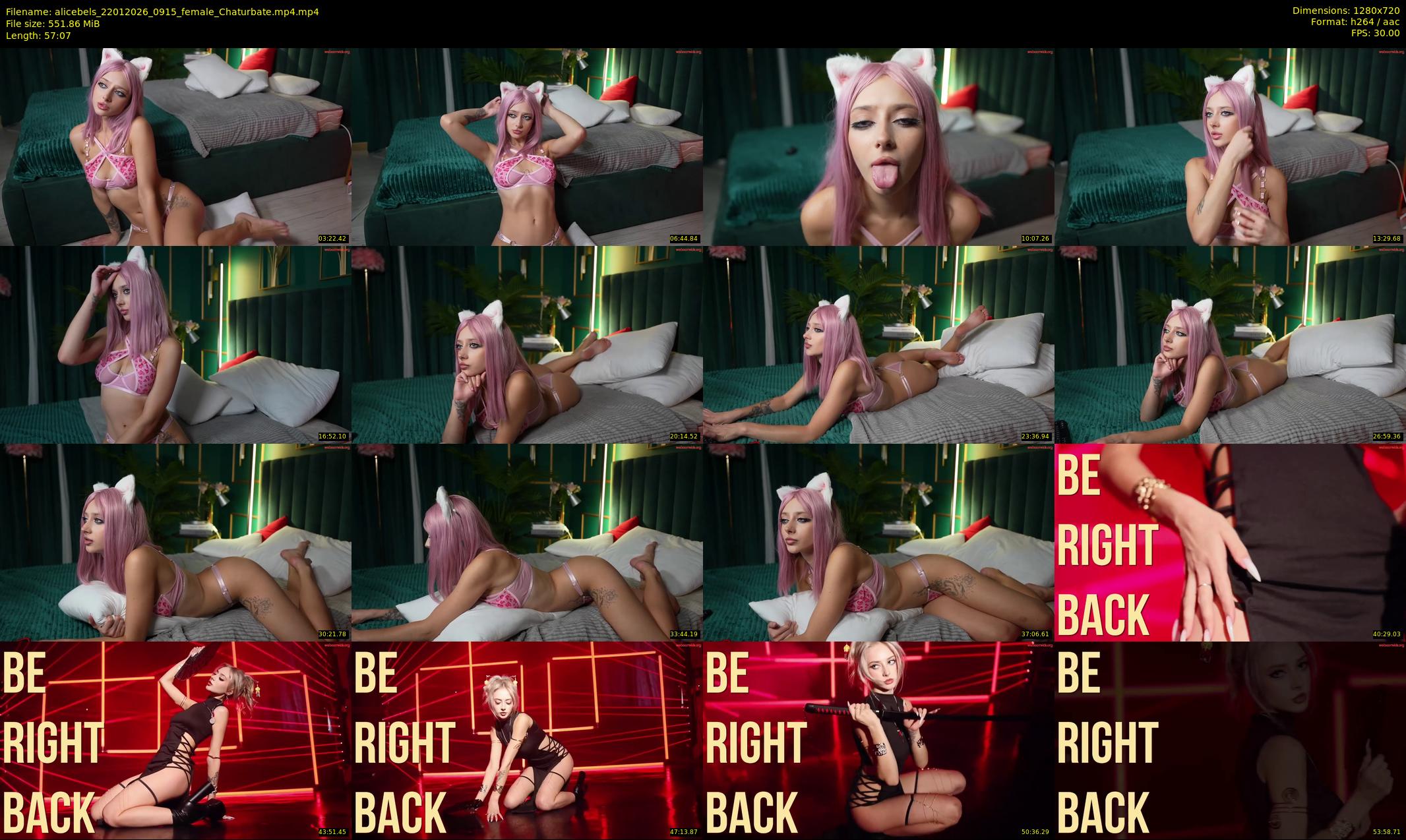alicebels — 58 minute Chaturbate female cam show recording, 720p, Jan 22, 2026