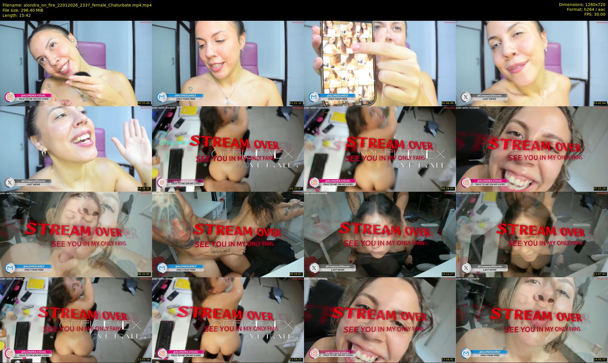 alondra_on_fire — 16 minute Chaturbate female cam show recording, 720p, Jan 22, 2026