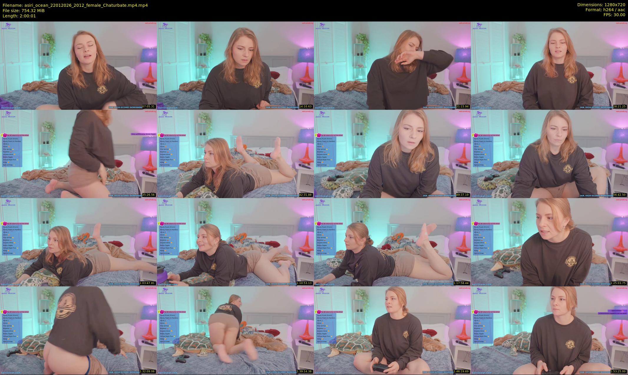 asiri_ocean — 121 minute Chaturbate female cam show recording, 720p, Jan 22, 2026