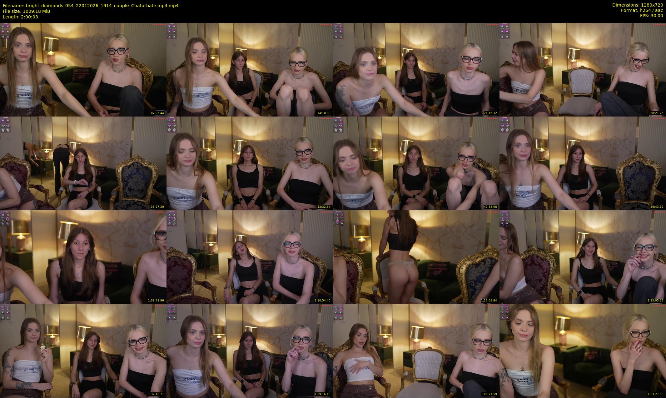bright_diamonds_054 — 121 minute Chaturbate couple cam show recording, 720p, Jan 22, 2026