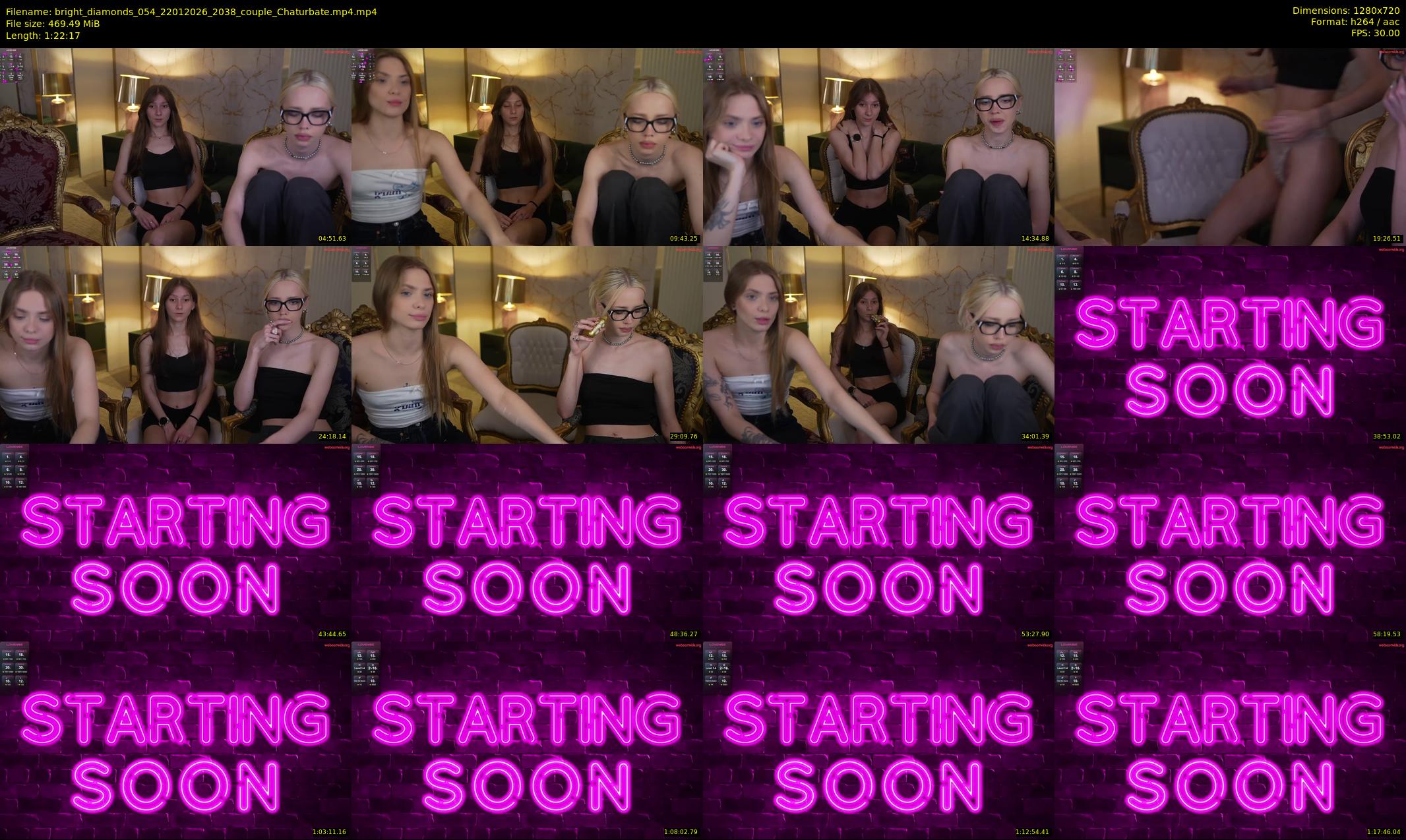 bright_diamonds_054 — 83 minute Chaturbate couple cam show recording, 720p, Jan 22, 2026