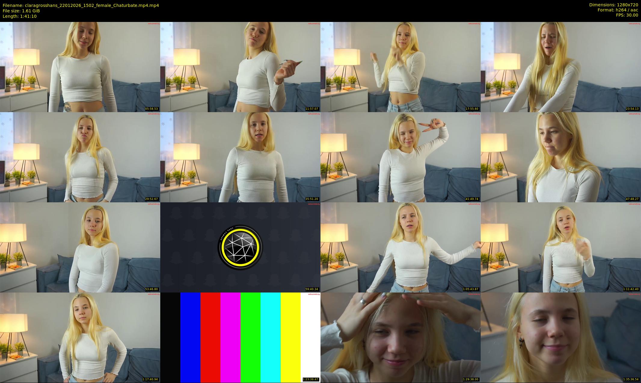 claragrosshans — 102 minute Chaturbate female cam show recording, 720p, Jan 22, 2026