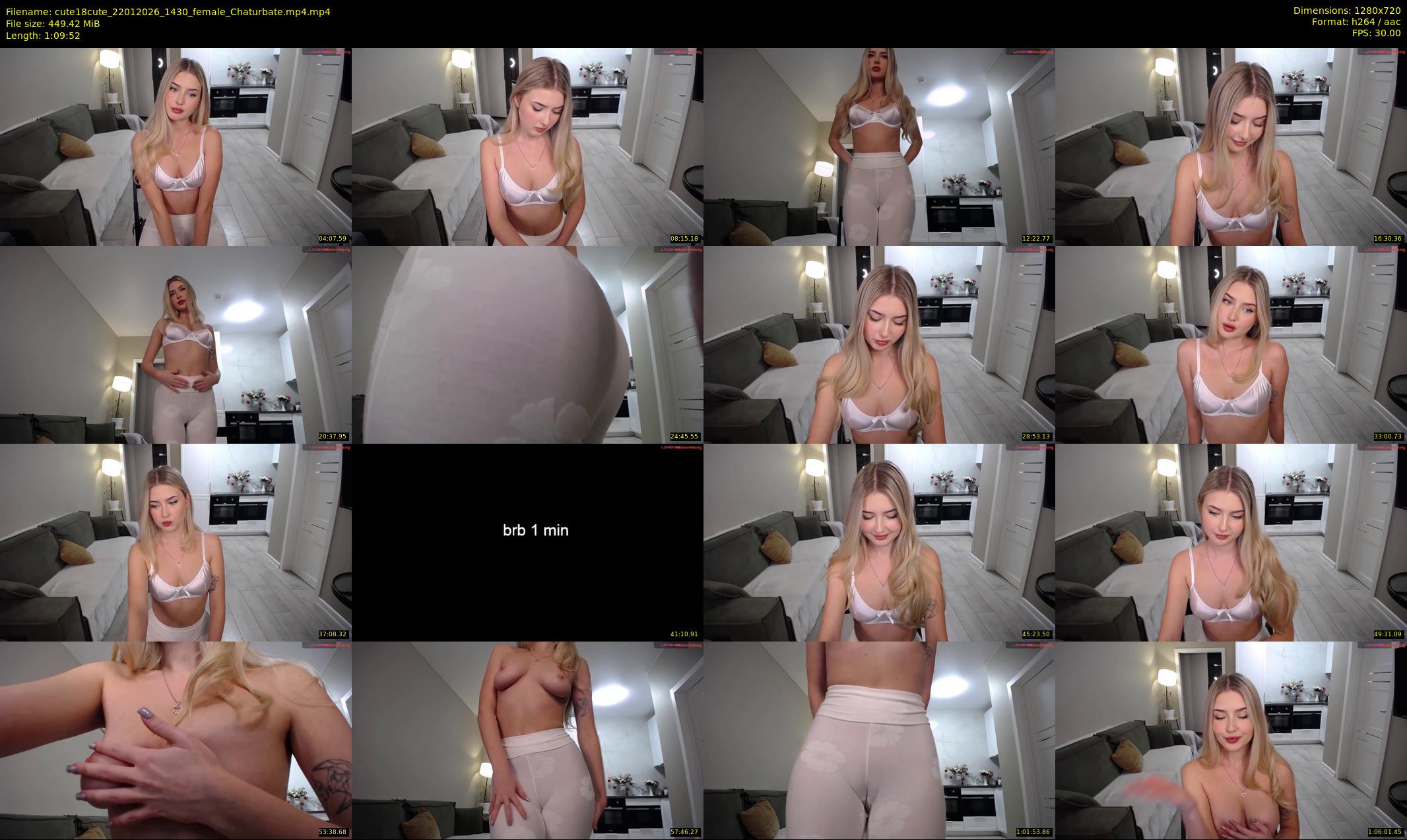 cute18cute — 70 minute Chaturbate female cam show recording, 720p, Jan 22, 2026