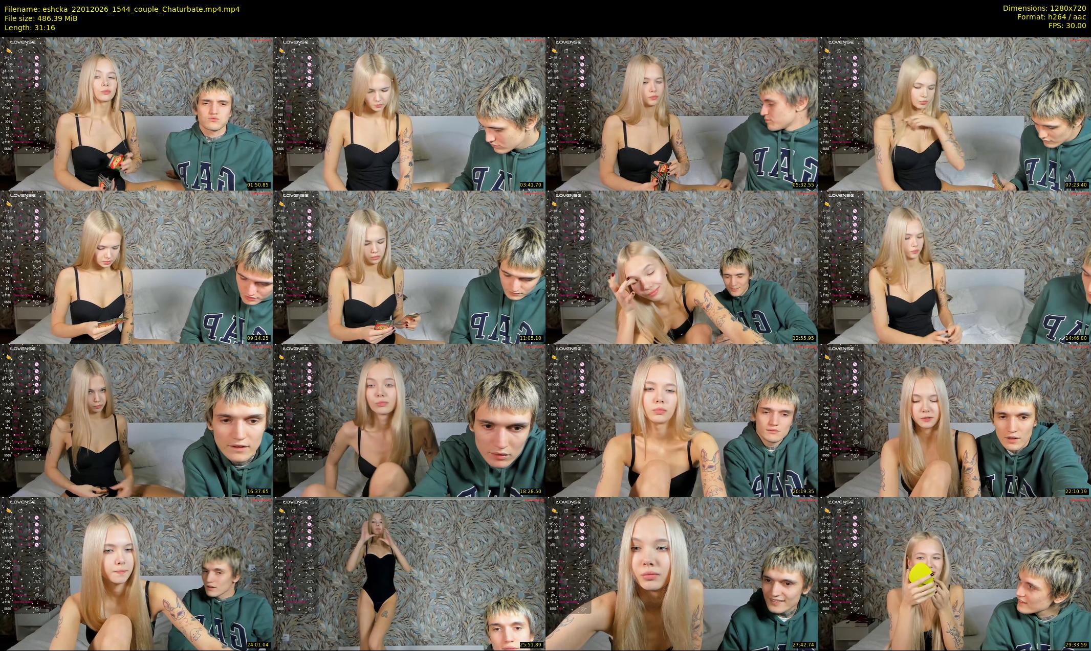 eshcka — 32 minute Chaturbate couple cam show recording, 720p, Jan 22, 2026