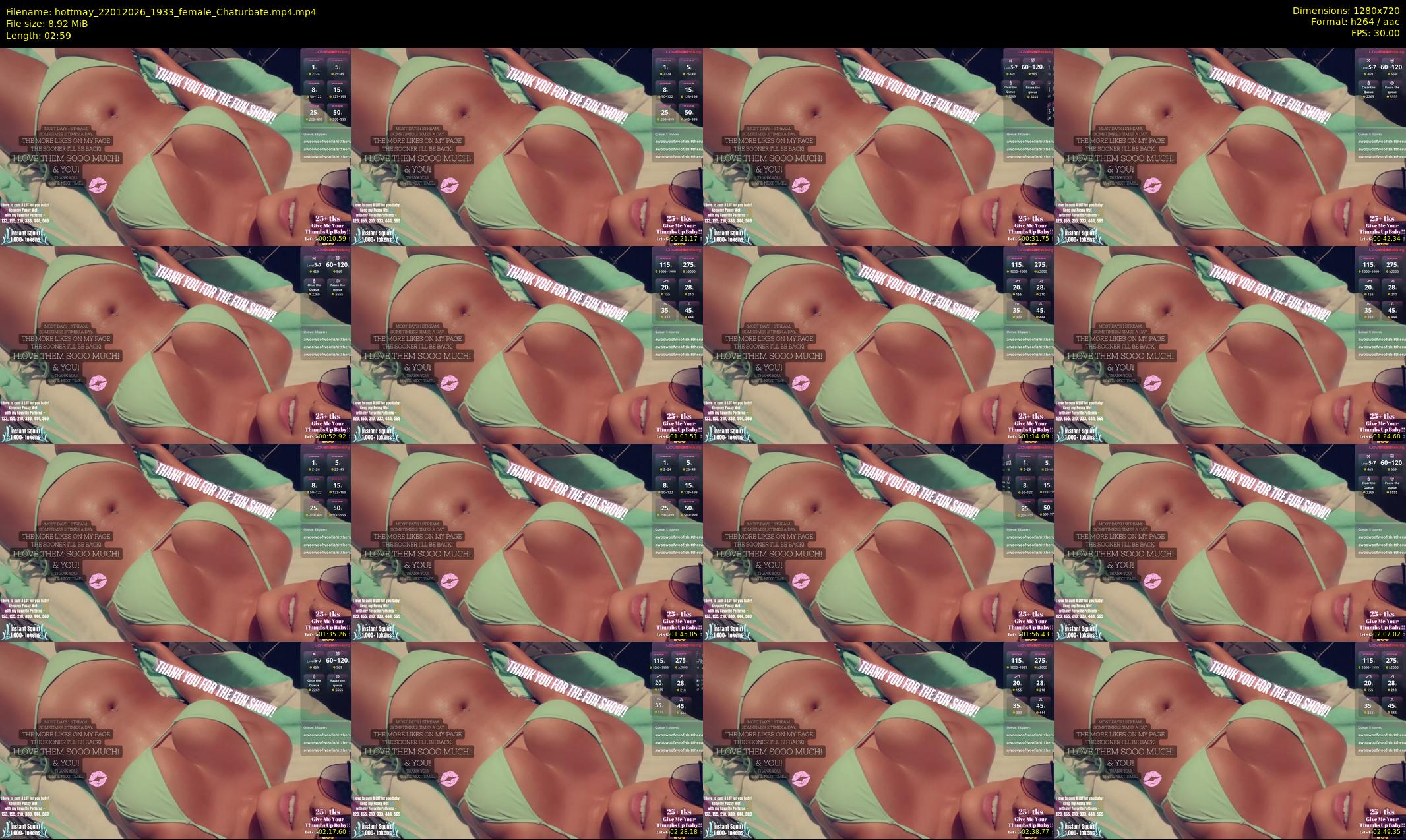 hottmay — 3 minute Chaturbate female cam show recording, 720p, Jan 22, 2026