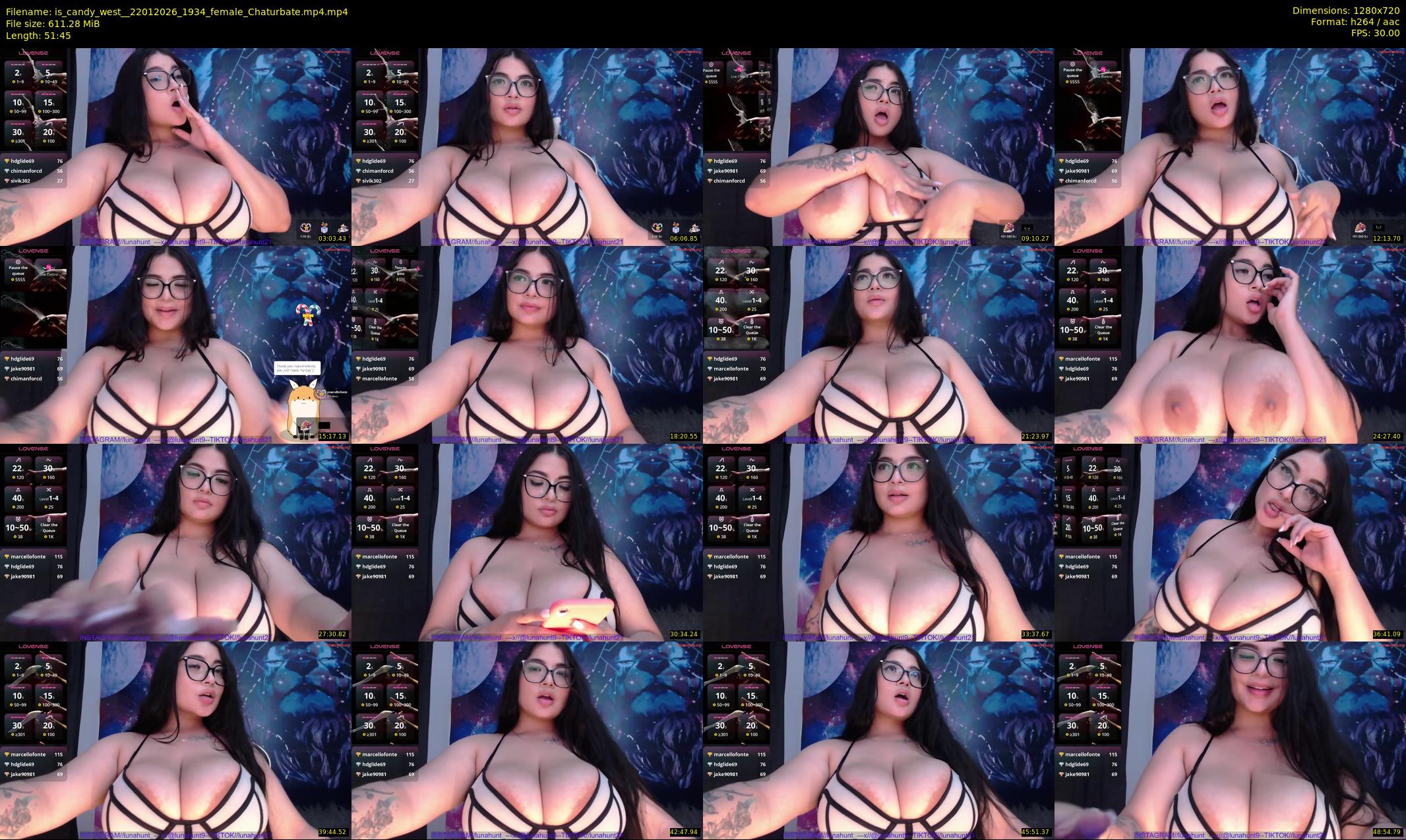 is_candy_west_ — 52 minute Chaturbate female cam show recording, 720p, Jan 22, 2026