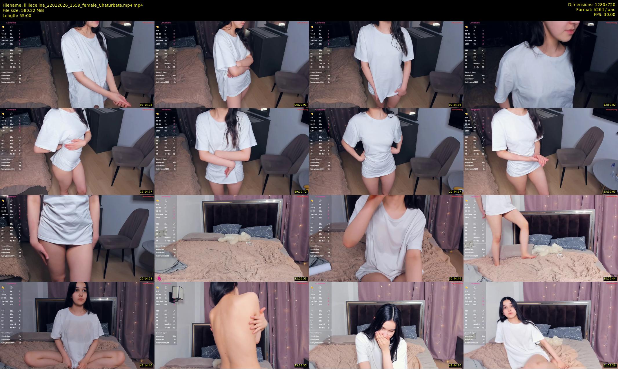 lilliecelina — 55 minute Chaturbate female cam show recording, 720p, Jan 22, 2026