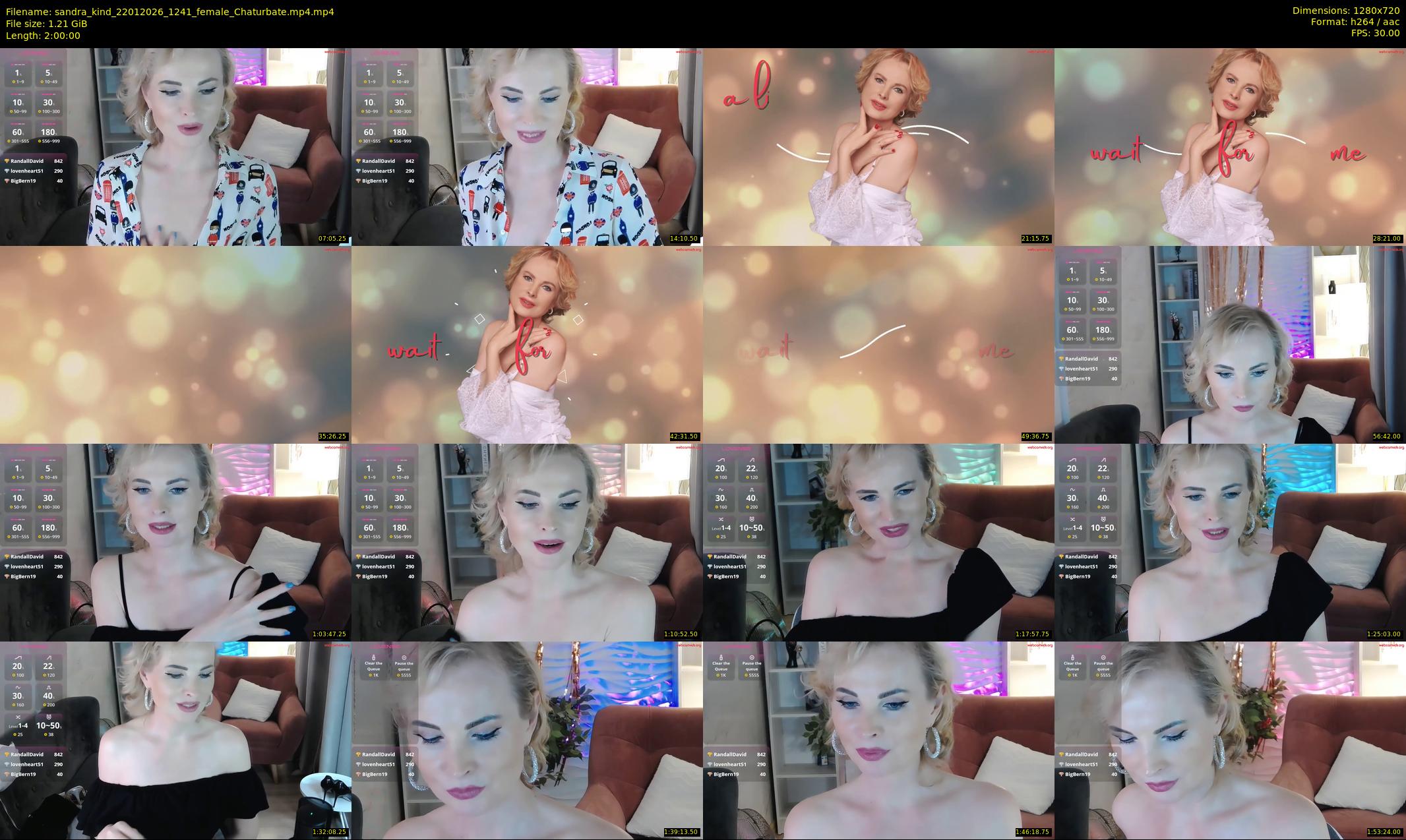 sandra_kind — 120 minute Chaturbate female cam show recording, 720p, Jan 22, 2026
