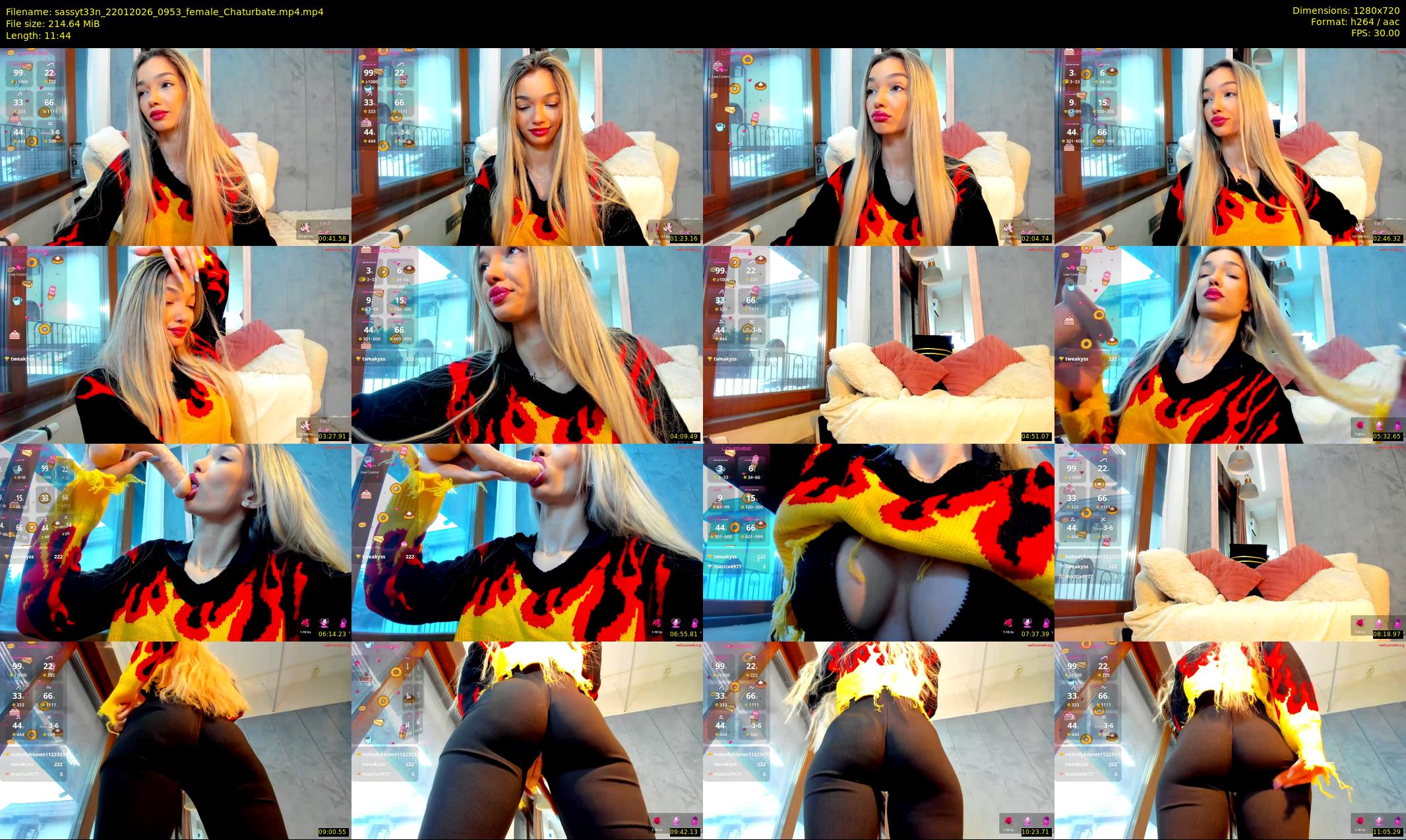 sassyt33n — 12 minute Chaturbate female cam show recording, 720p, Jan 22, 2026