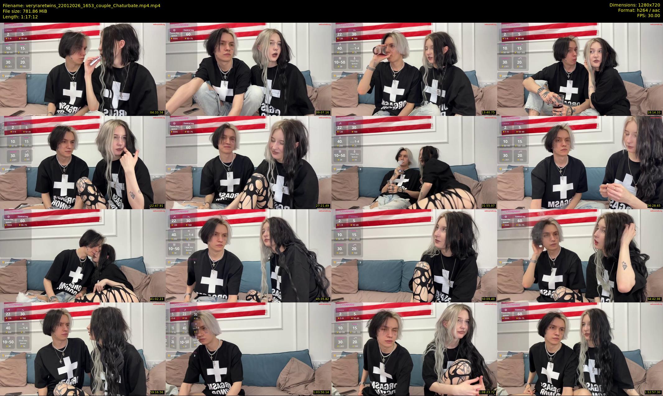 veryraretwins — 78 minute Chaturbate couple cam show recording, 720p, Jan 22, 2026
