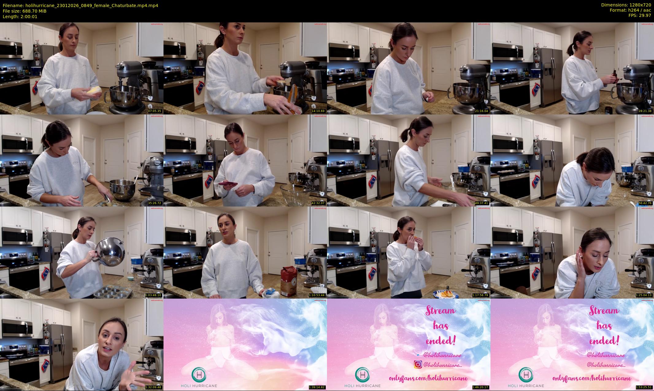 holihurricane — 121 minute Chaturbate female cam show recording, 720p, Jan 23, 2026