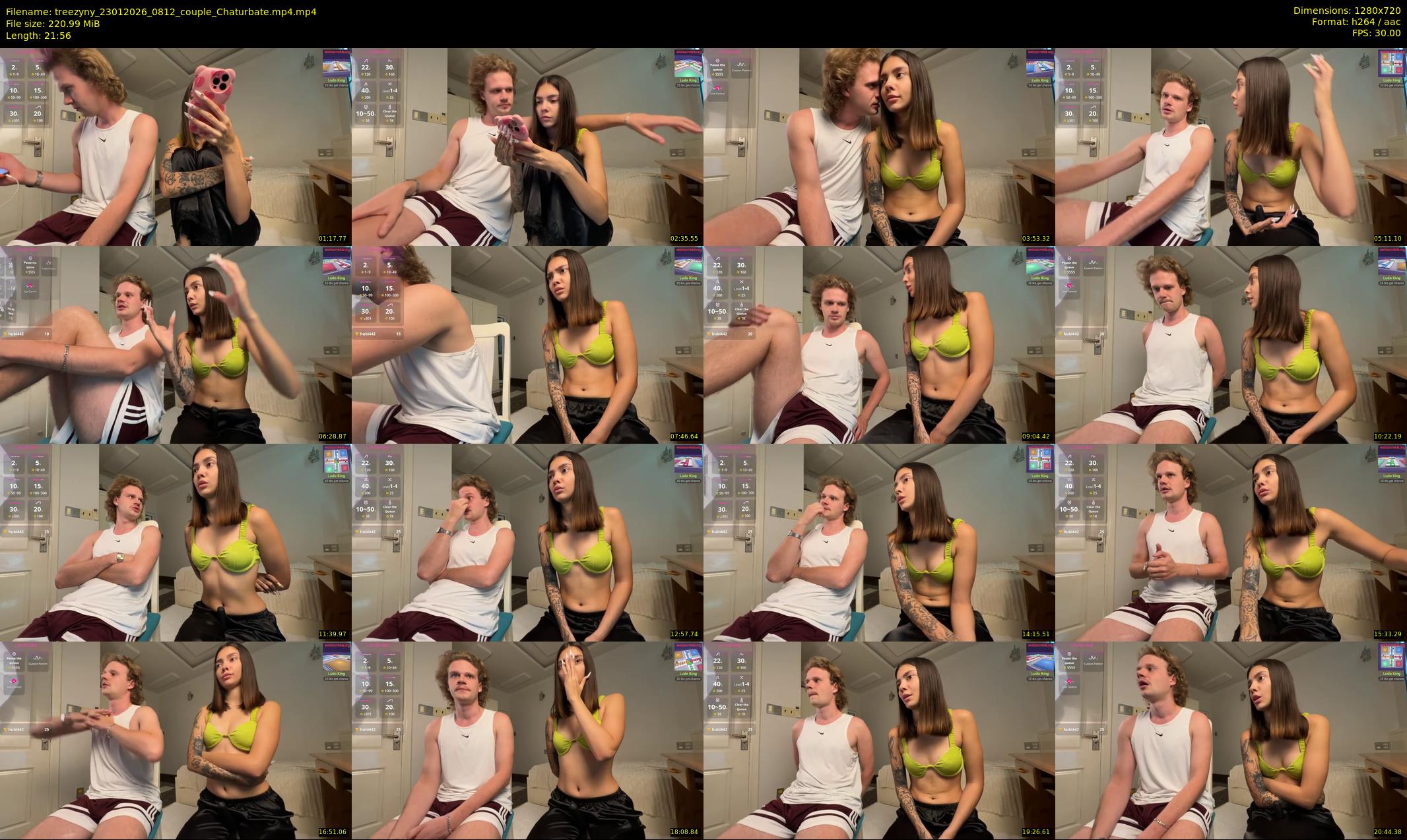 treezyny — 22 minute Chaturbate couple cam show recording, 720p, Jan 23, 2026