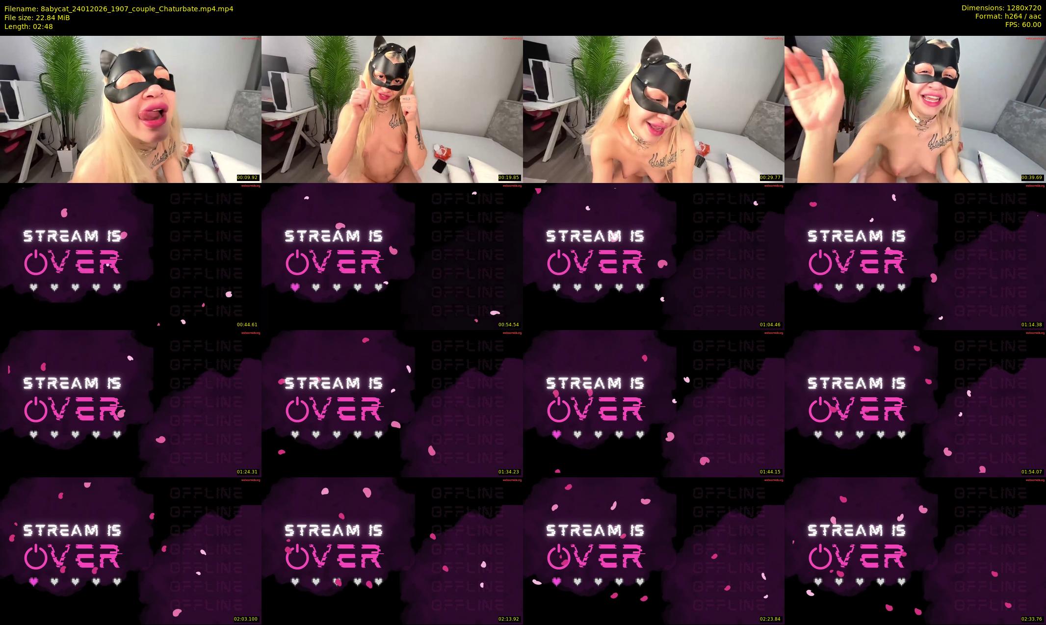 8abycat — 3 minute Chaturbate couple cam show recording, 720p, Jan 24, 2026
