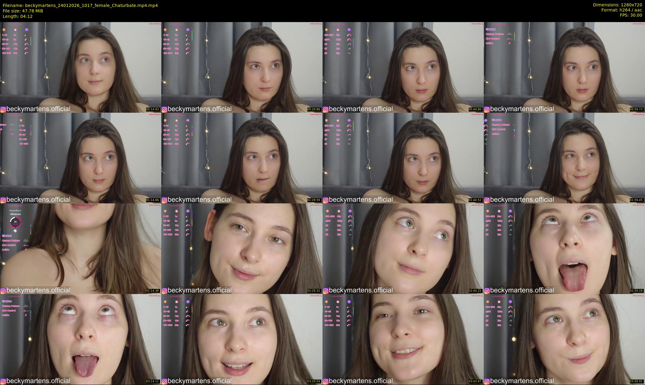 beckymartens — 5 minute Chaturbate female cam show recording, 720p, Jan 24, 2026
