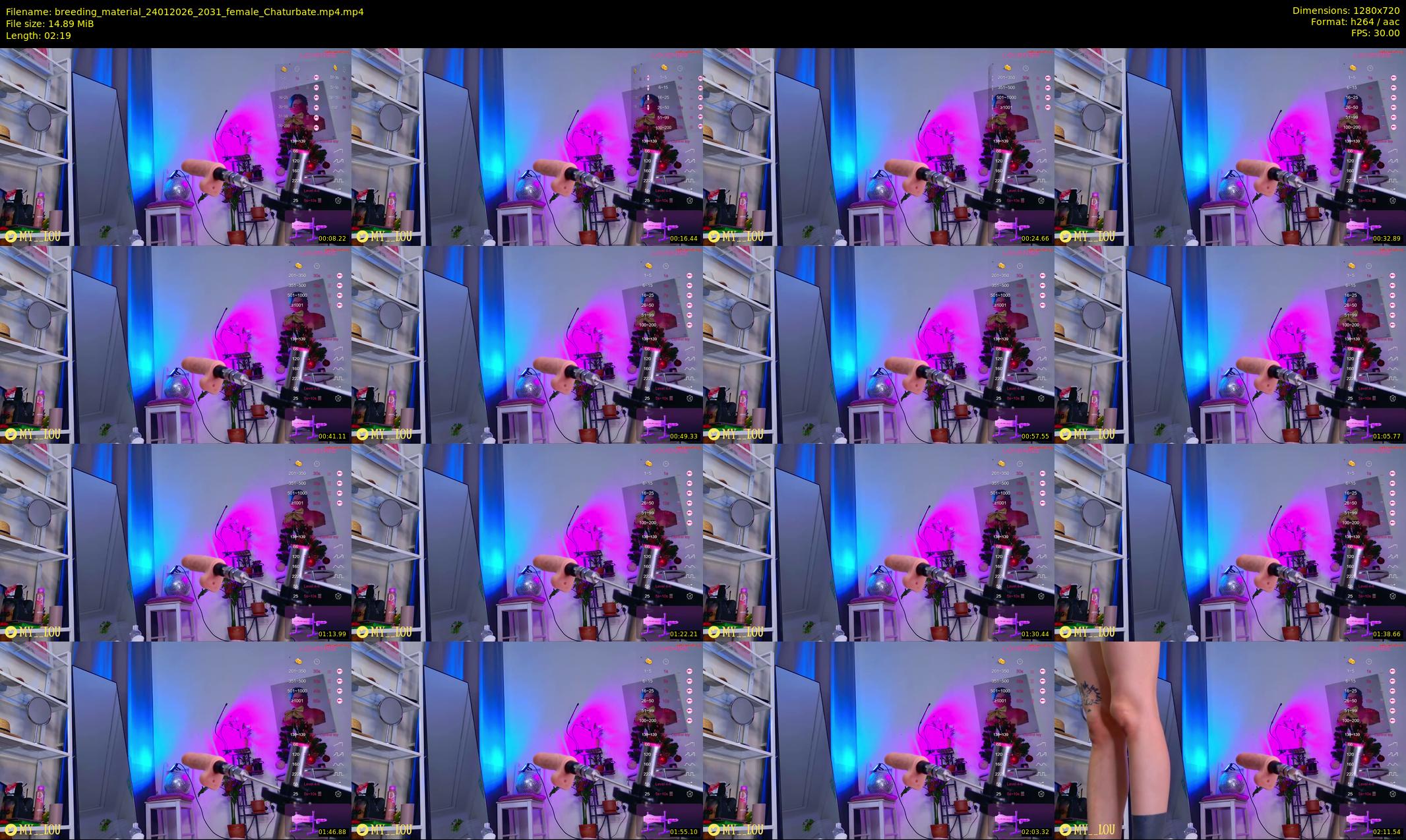 breeding_material — 3 minute Chaturbate female cam show recording, 720p, Jan 24, 2026