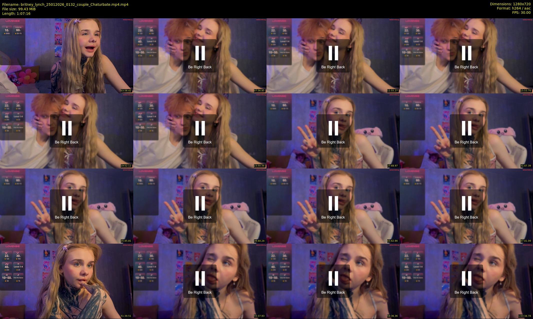 britney_lynch — 68 minute Chaturbate female cam show recording, 720p, Jan 25, 2026