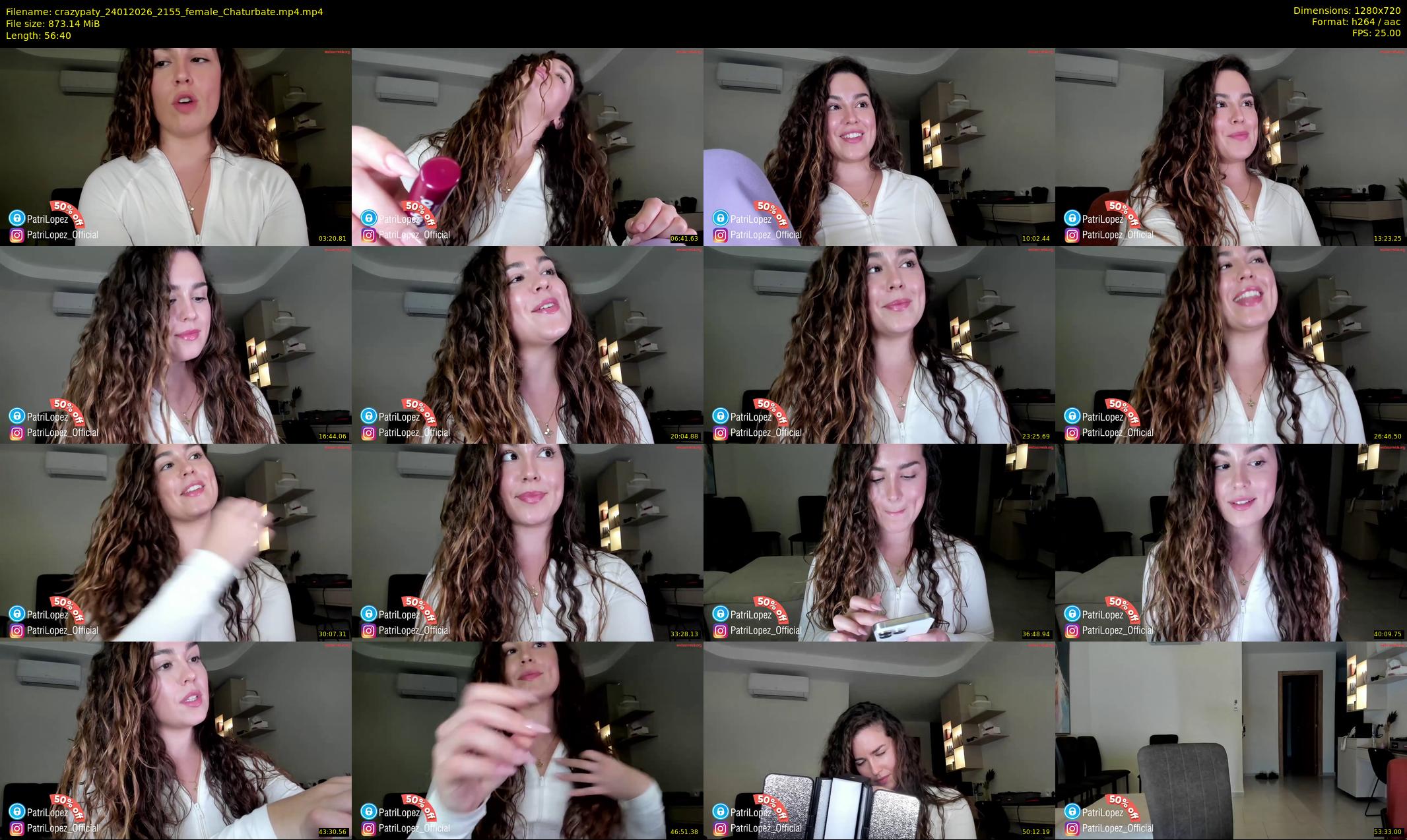 crazypaty — 57 minute Chaturbate female cam show recording, 720p, Jan 24, 2026