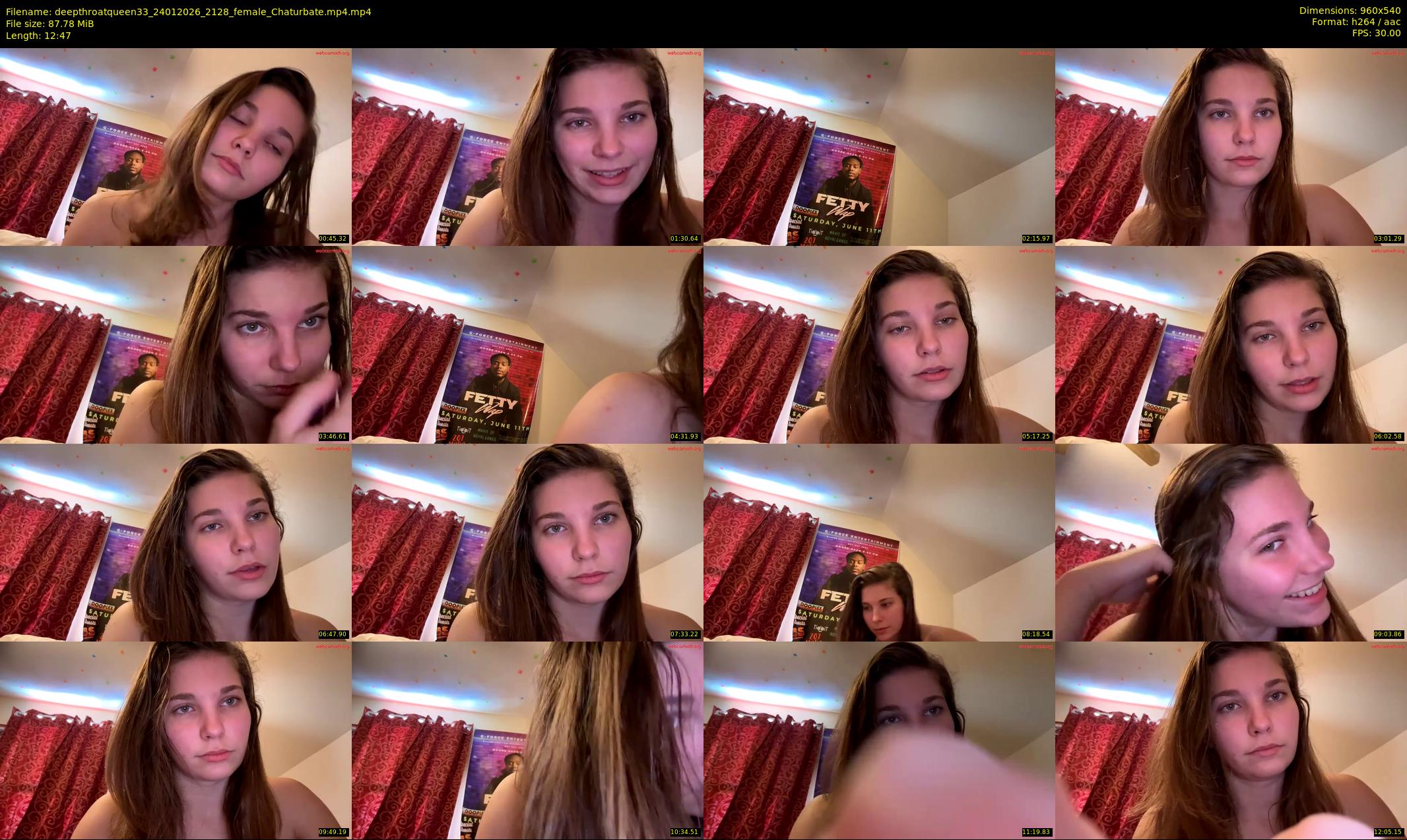 deepthroatqueen33 — 13 minute Chaturbate female cam show recording, 480p, Jan 24, 2026