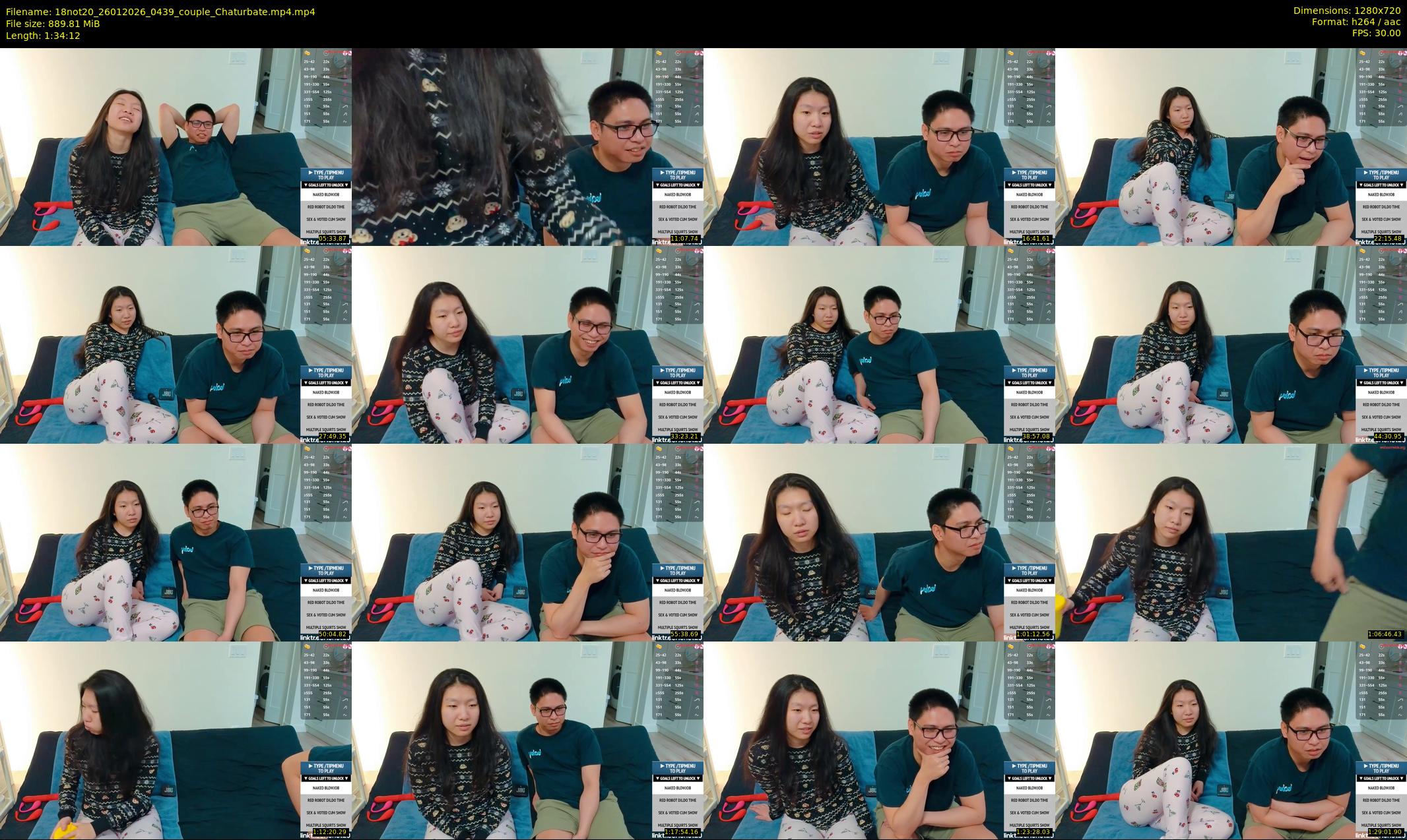 18not20 — 95 minute Chaturbate couple cam show recording, 720p, Jan 26, 2026
