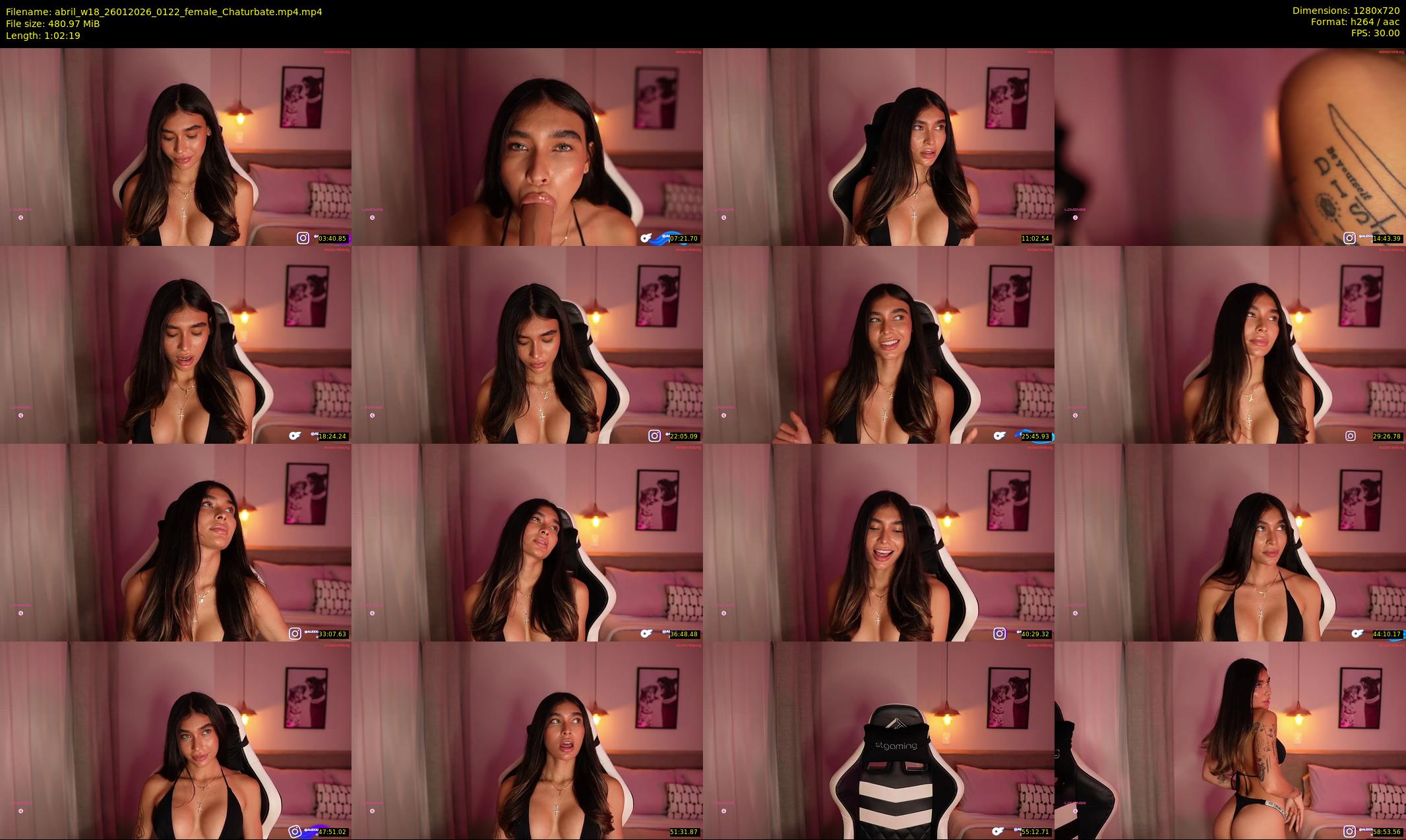 abril_w18 — 63 minute Chaturbate female cam show recording, 720p, Jan 26, 2026
