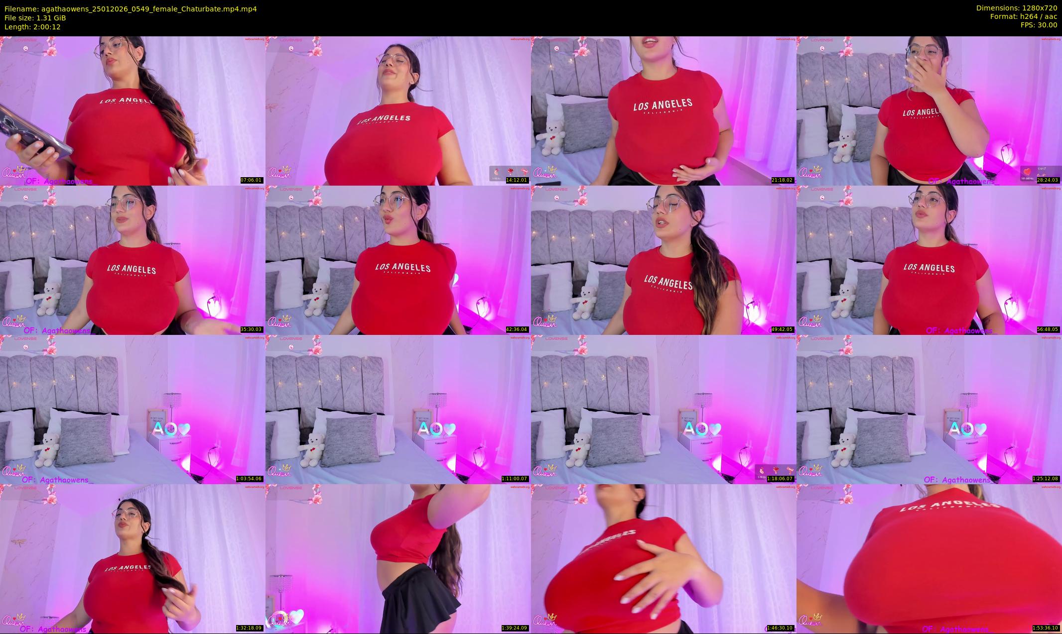 agathaowens — 121 minute Chaturbate female cam show recording, 720p, Jan 25, 2026