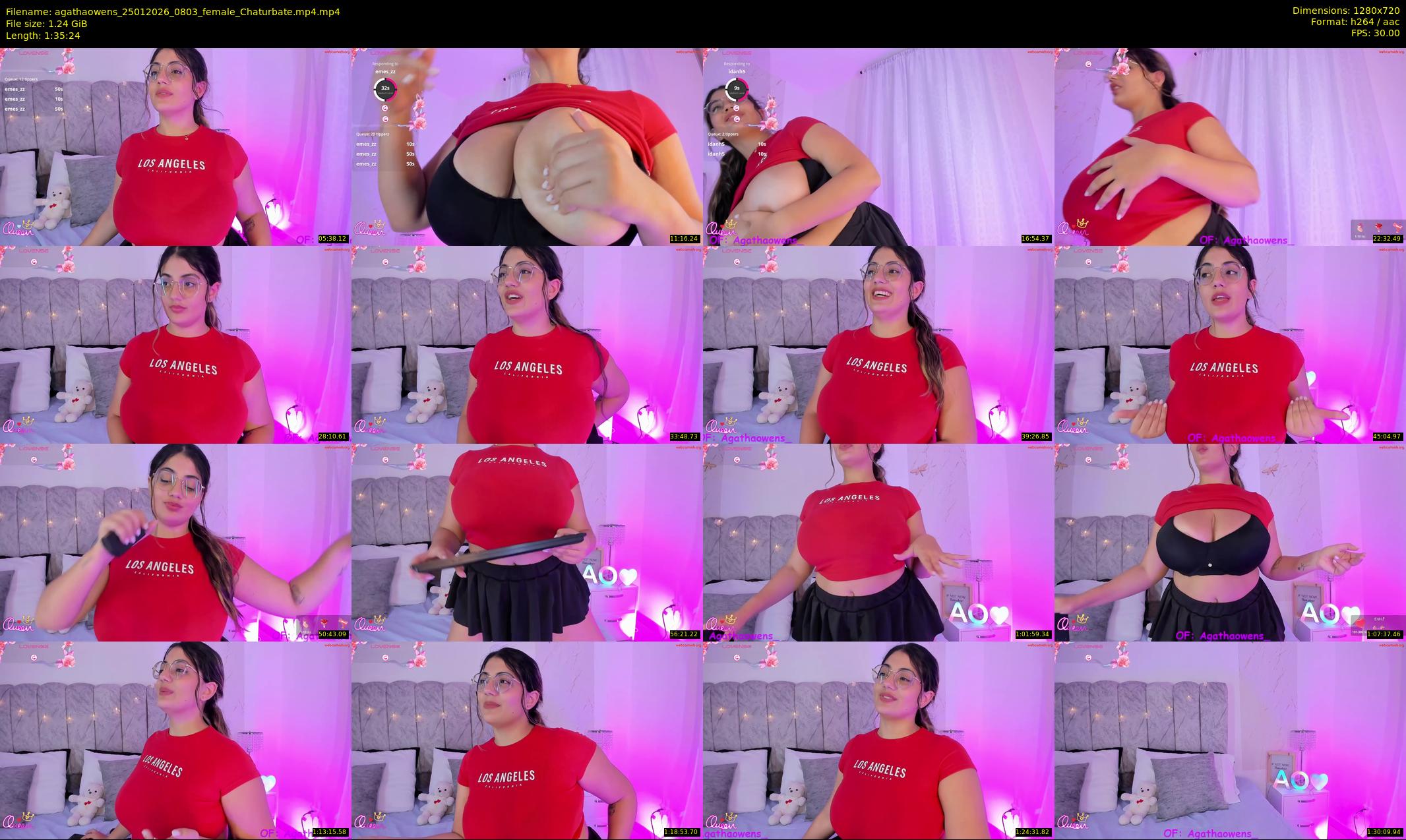 agathaowens — 96 minute Chaturbate female cam show recording, 720p, Jan 25, 2026