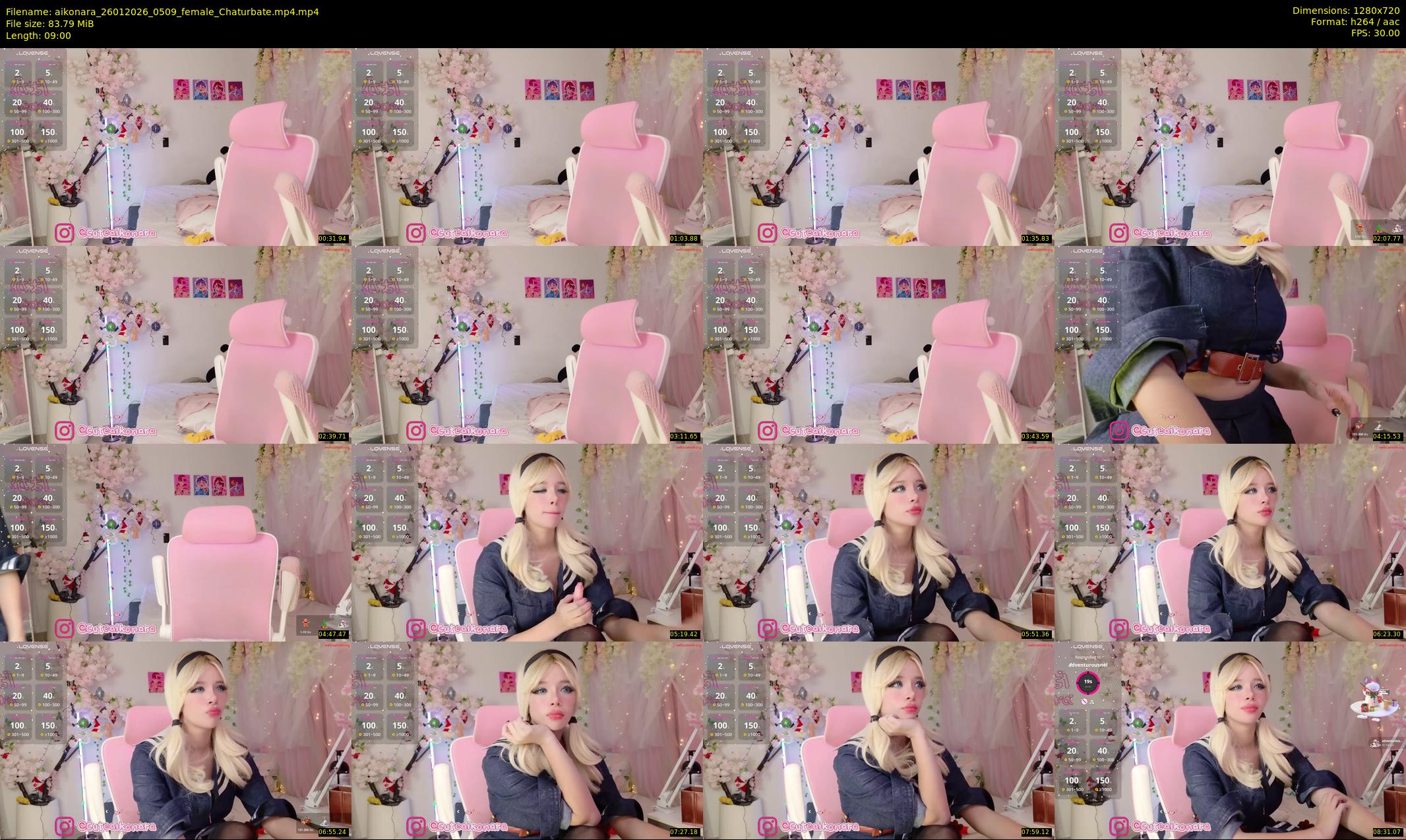 aikonara — 9 minute Chaturbate female cam show recording, 720p, Jan 26, 2026