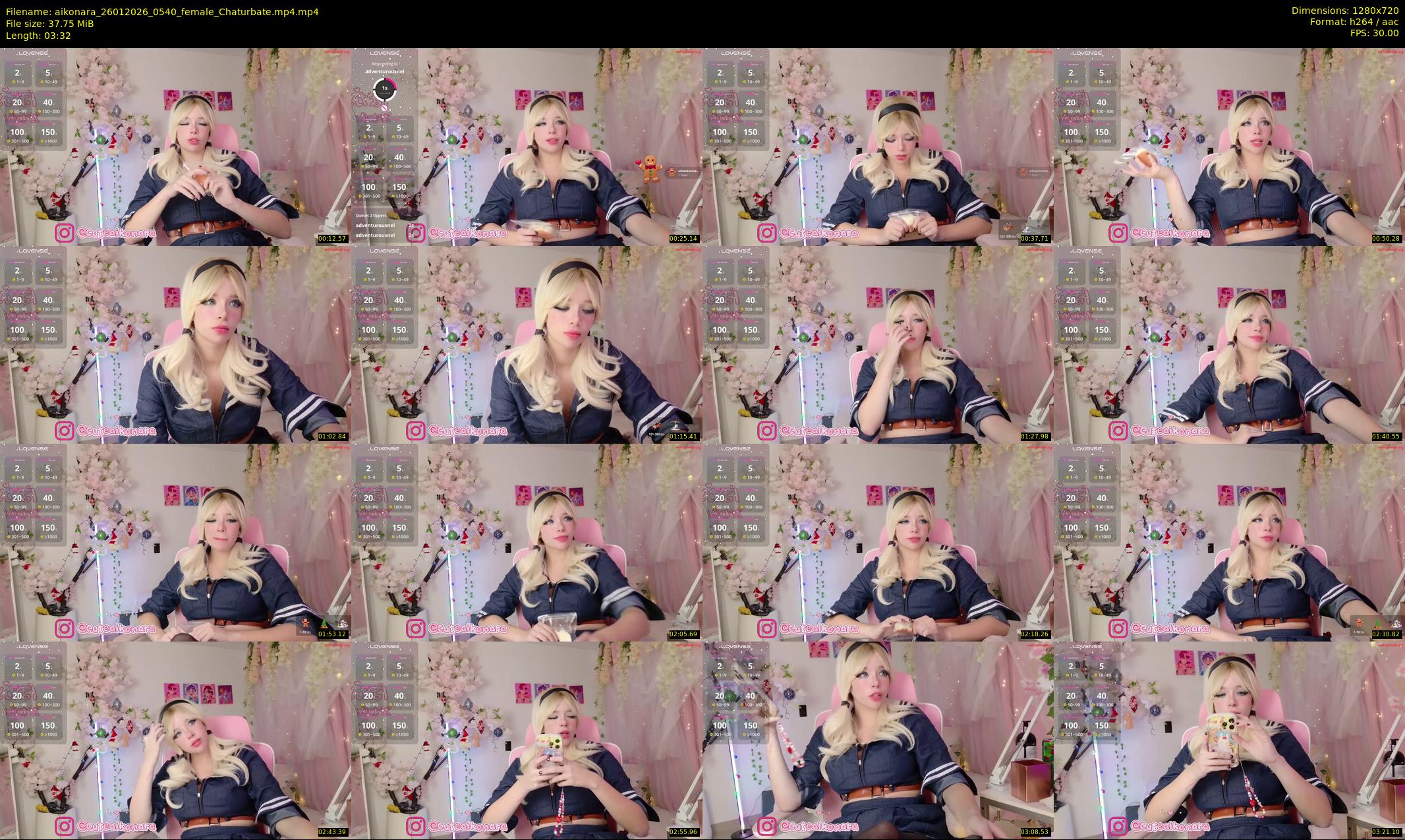 aikonara — 4 minute Chaturbate female cam show recording, 720p, Jan 26, 2026