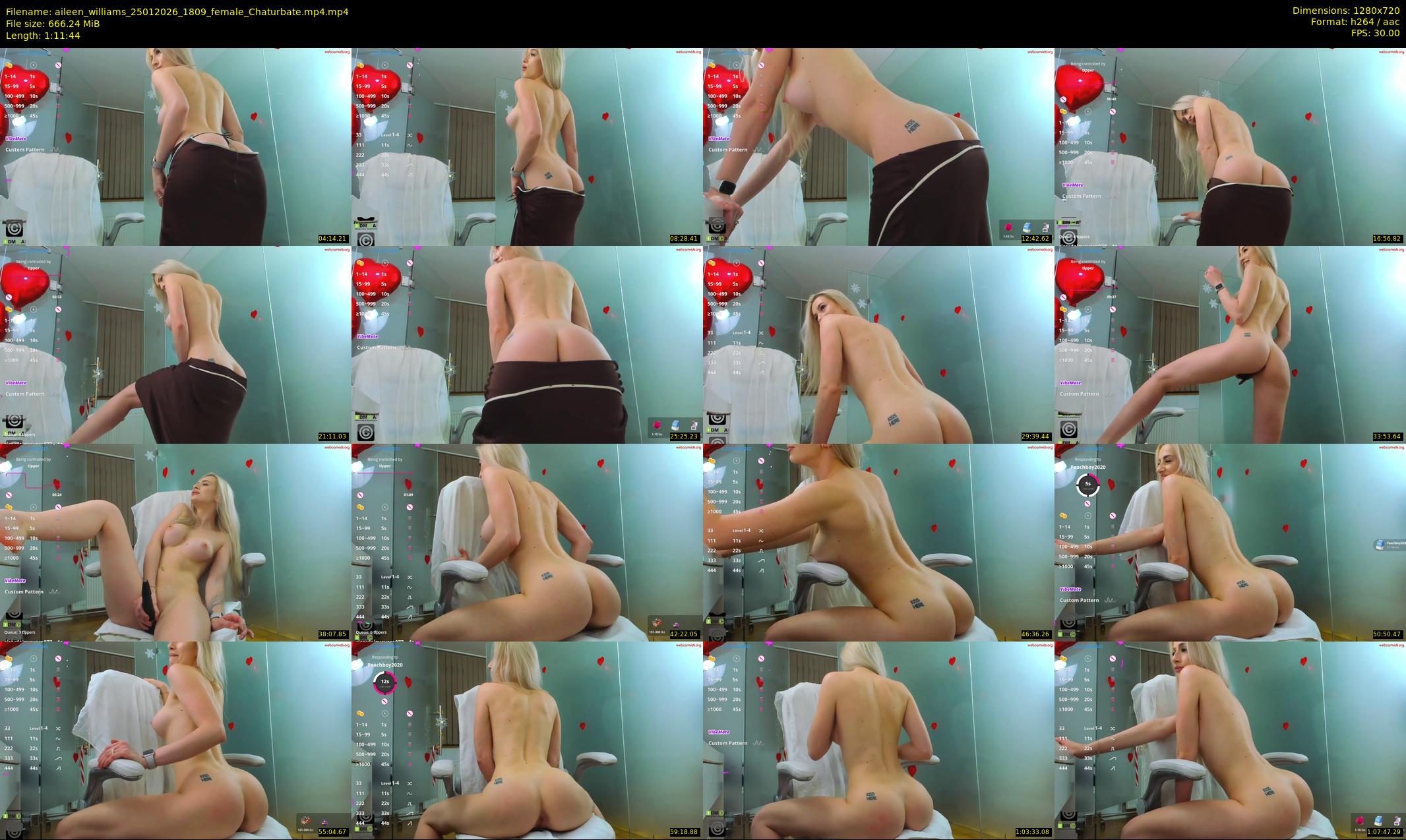 aileen_williams — 72 minute Chaturbate female cam show recording, 720p, Jan 25, 2026