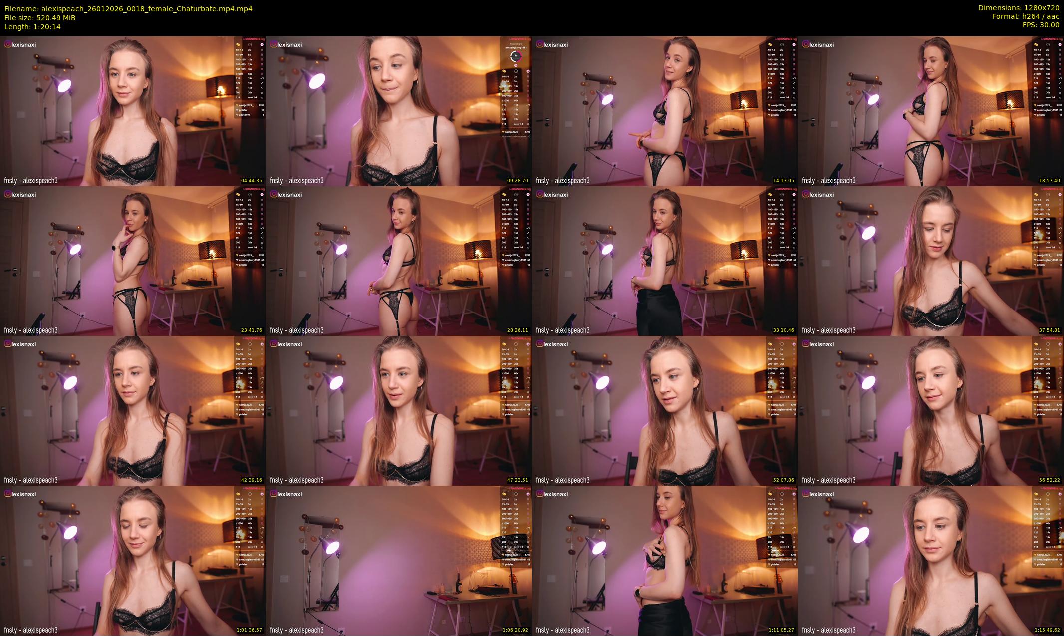alexispeach — 81 minute Chaturbate female cam show recording, 720p, Jan 26, 2026