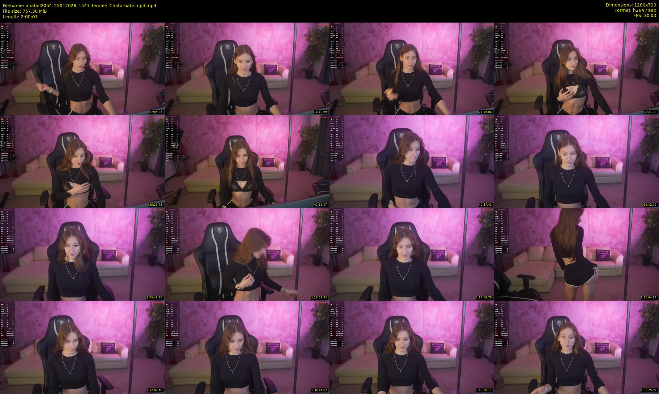 anabel2054 — 121 minute Chaturbate female cam show recording, 720p, Jan 25, 2026