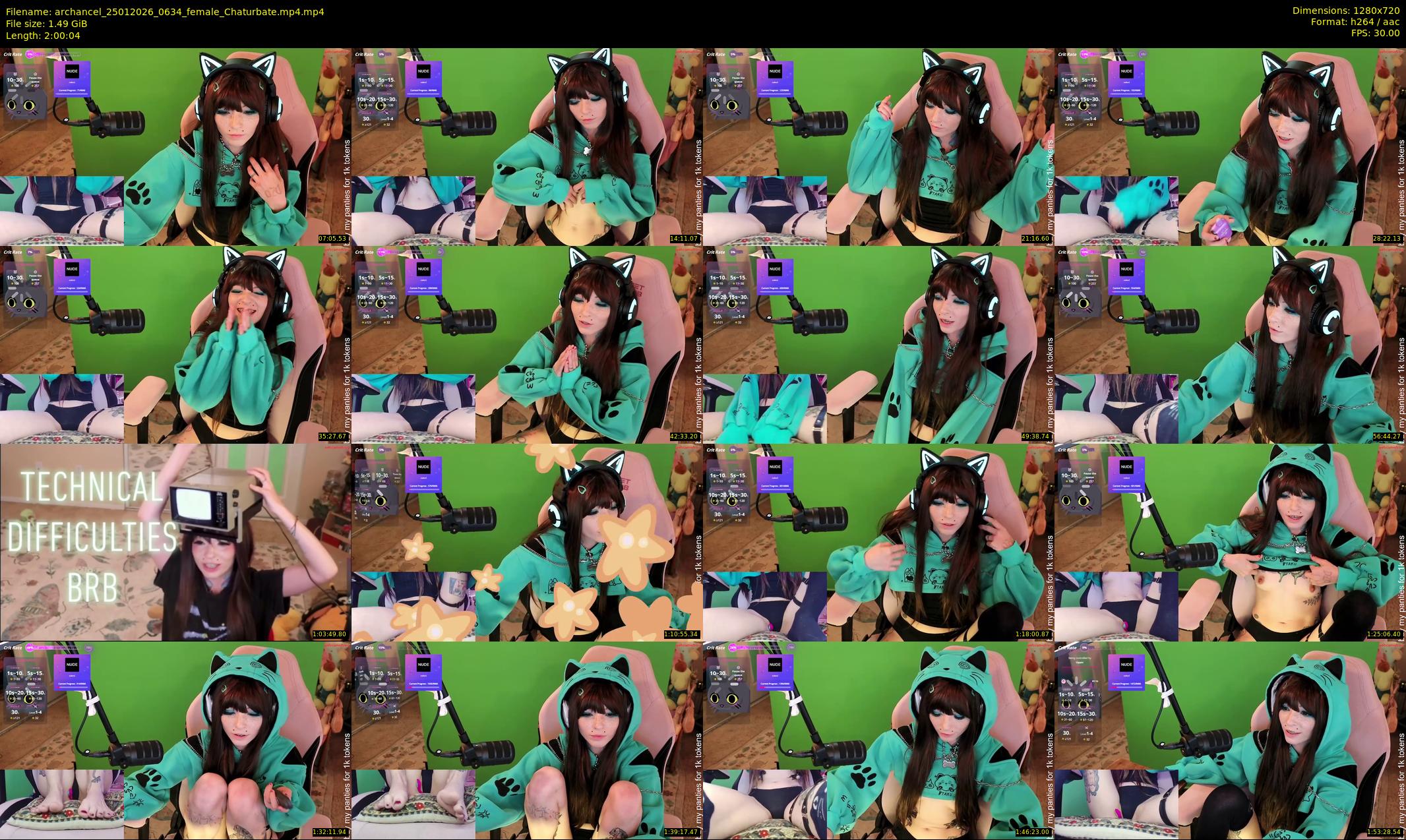 archancel — 121 minute Chaturbate female cam show recording, 720p, Jan 25, 2026