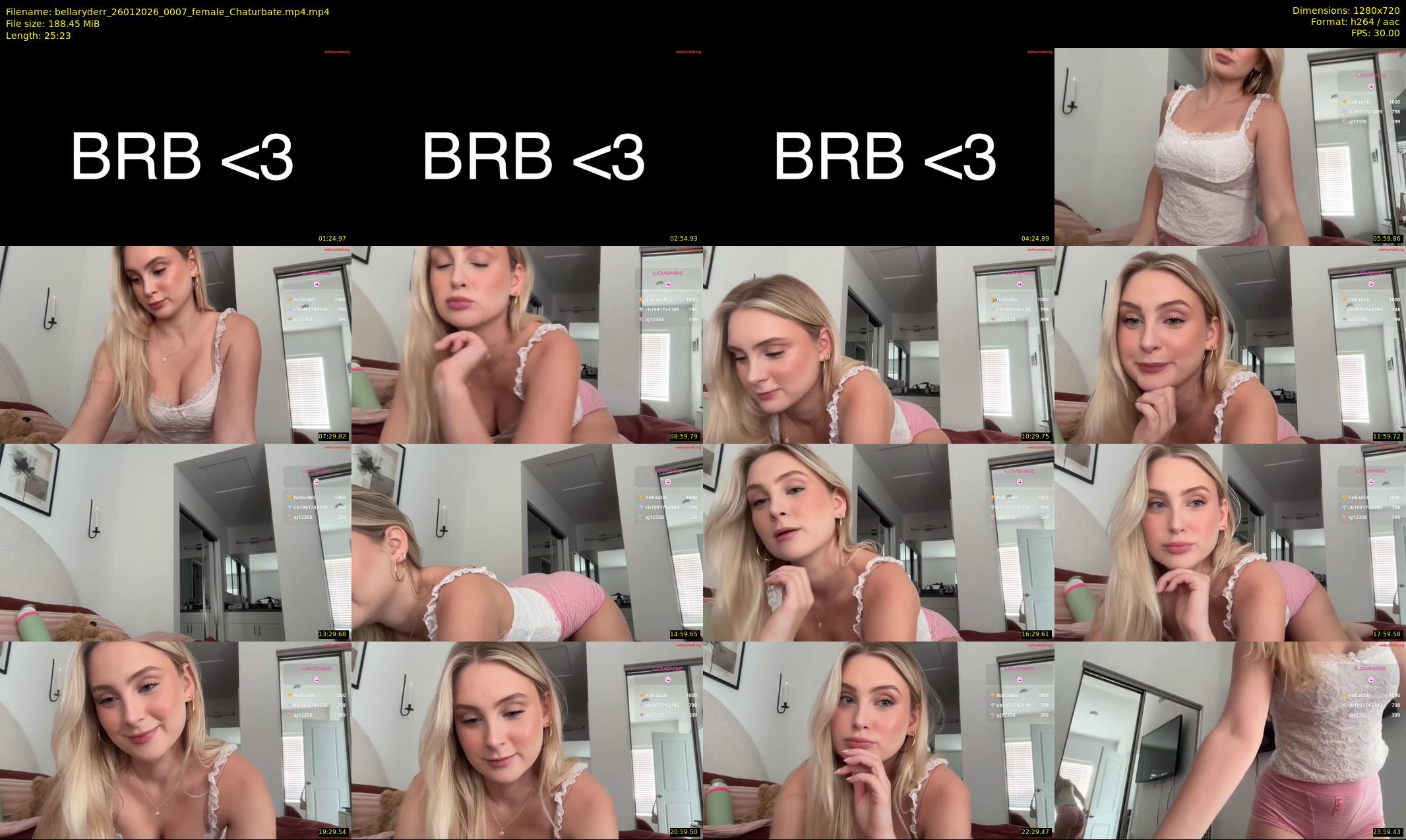 bellaryderr — 26 minute Chaturbate female cam show recording, 720p, Jan 26, 2026