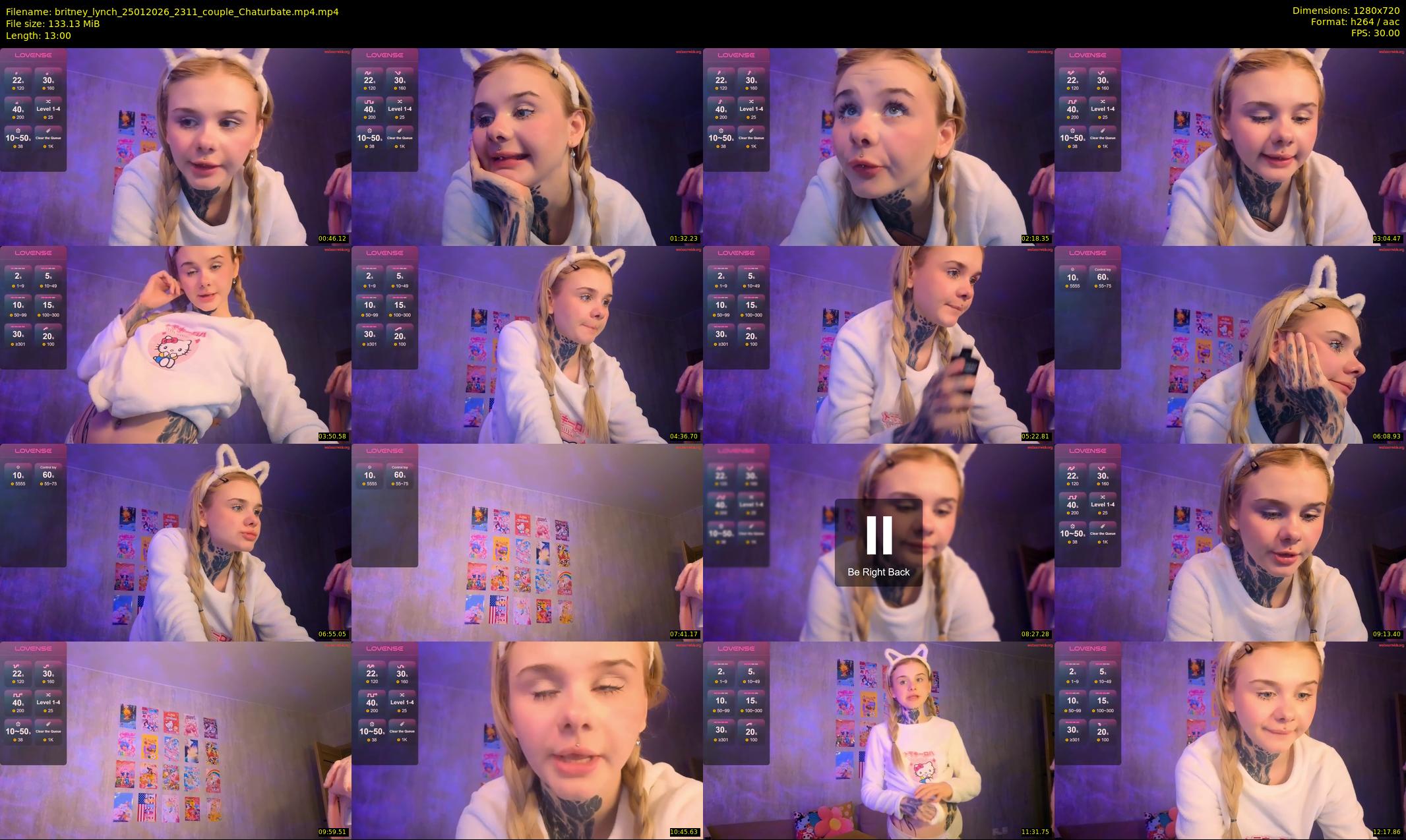britney_lynch — 13 minute Chaturbate female cam show recording, 720p, Jan 25, 2026