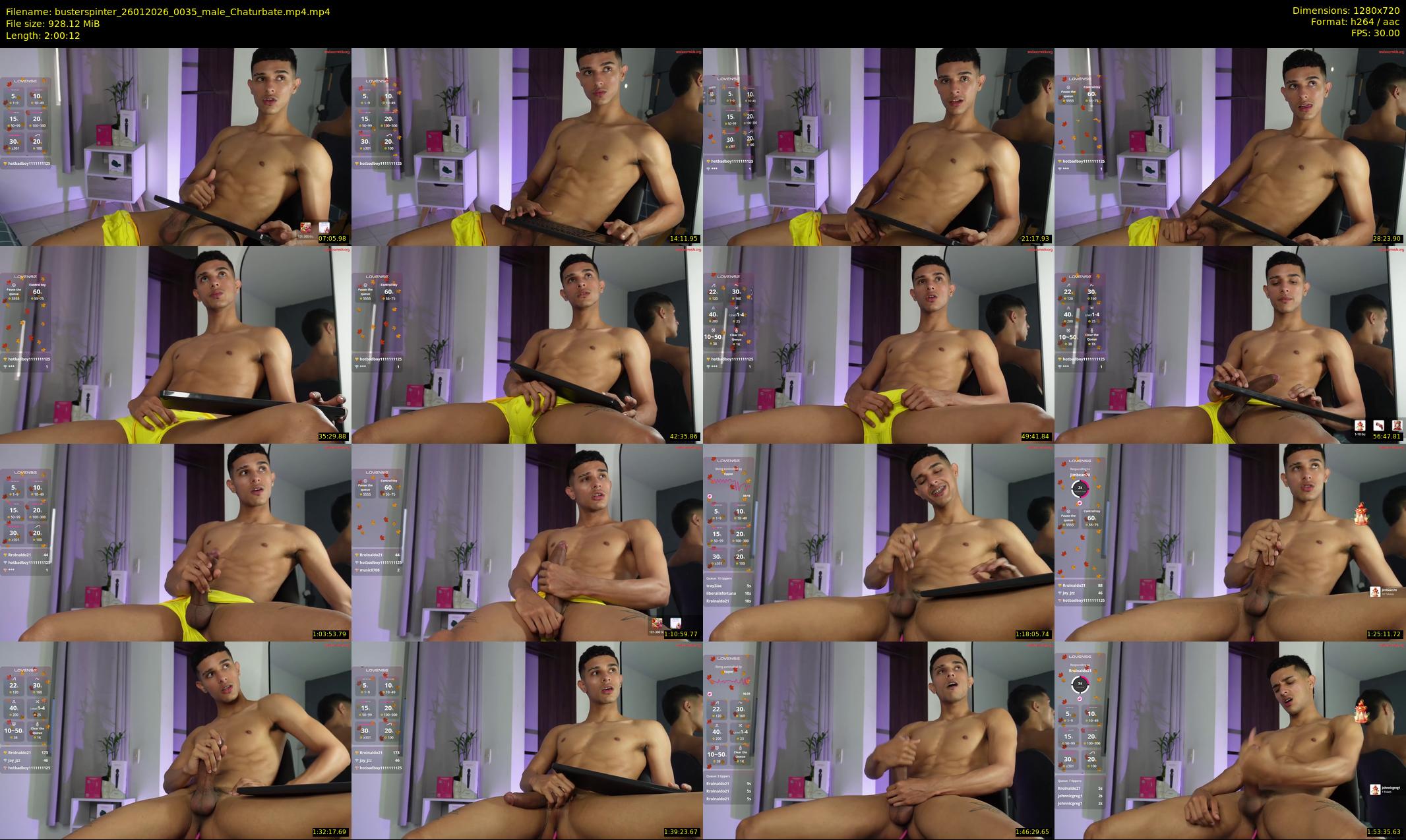 busterspinter — 121 minute Chaturbate male cam show recording, 720p, Jan 26, 2026