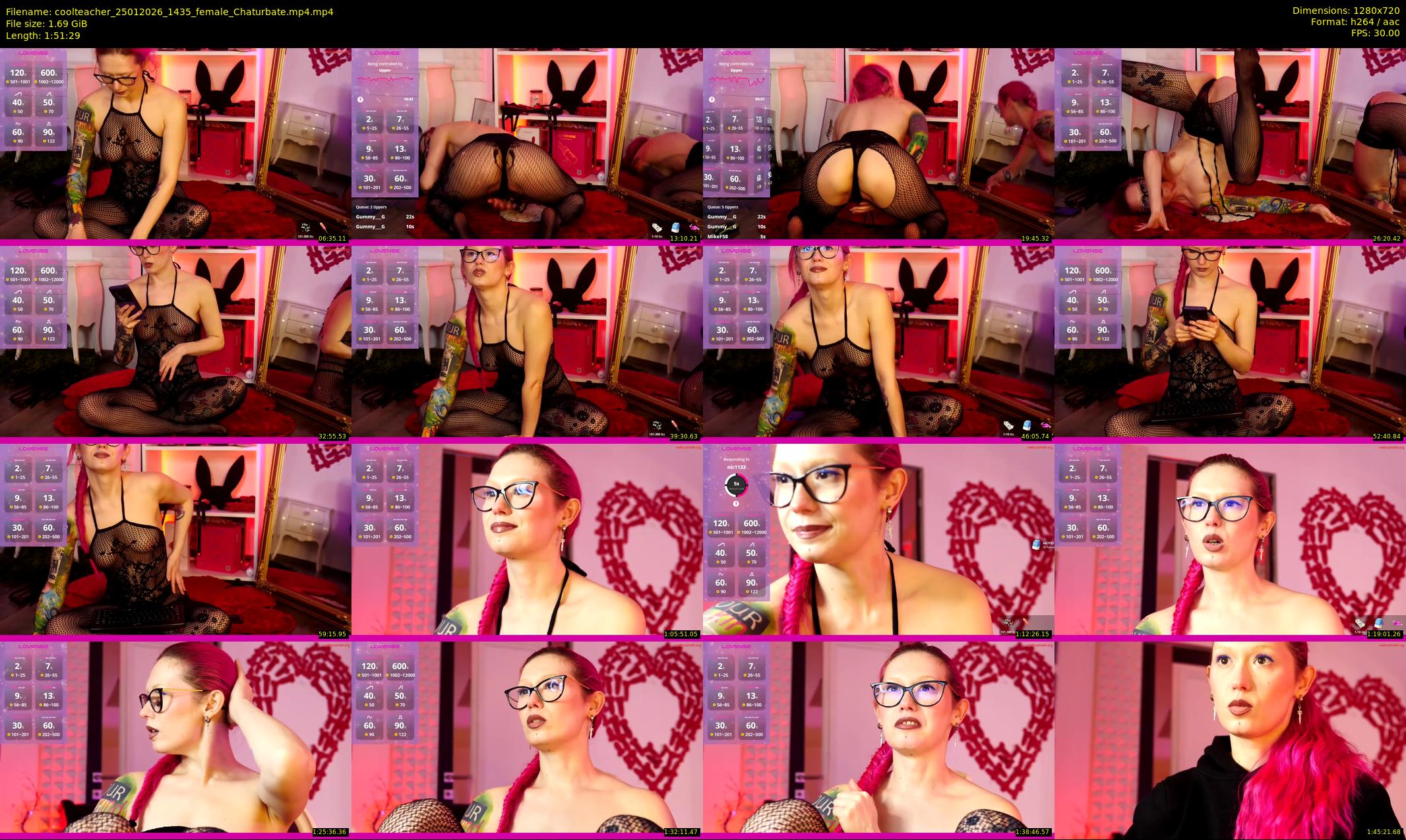 coolteacher — 112 minute Chaturbate female cam show recording, 720p, Jan 25, 2026