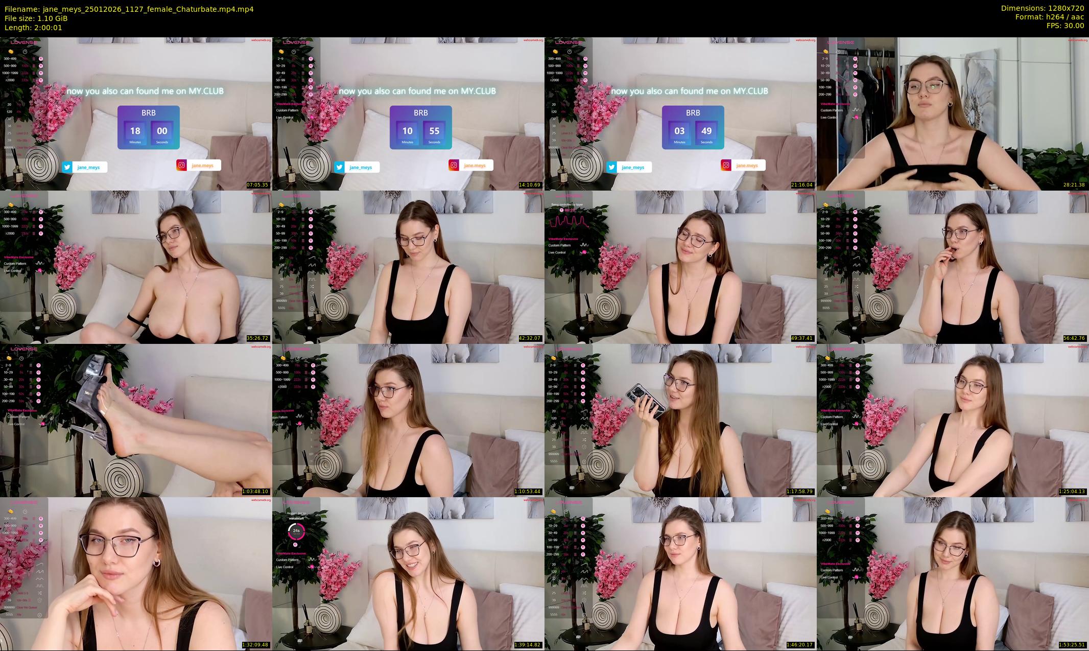 jane_meys — 121 minute Chaturbate female cam show recording, 720p, Jan 25, 2026