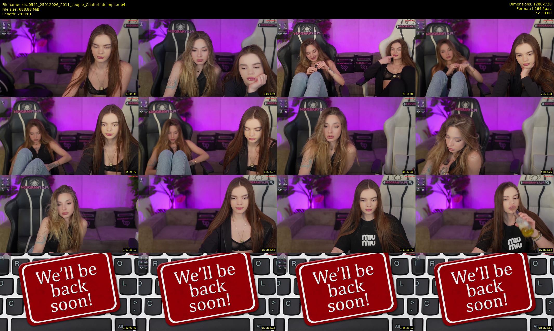 kira0541 — 121 minute Chaturbate couple cam show recording, 720p, Jan 25, 2026
