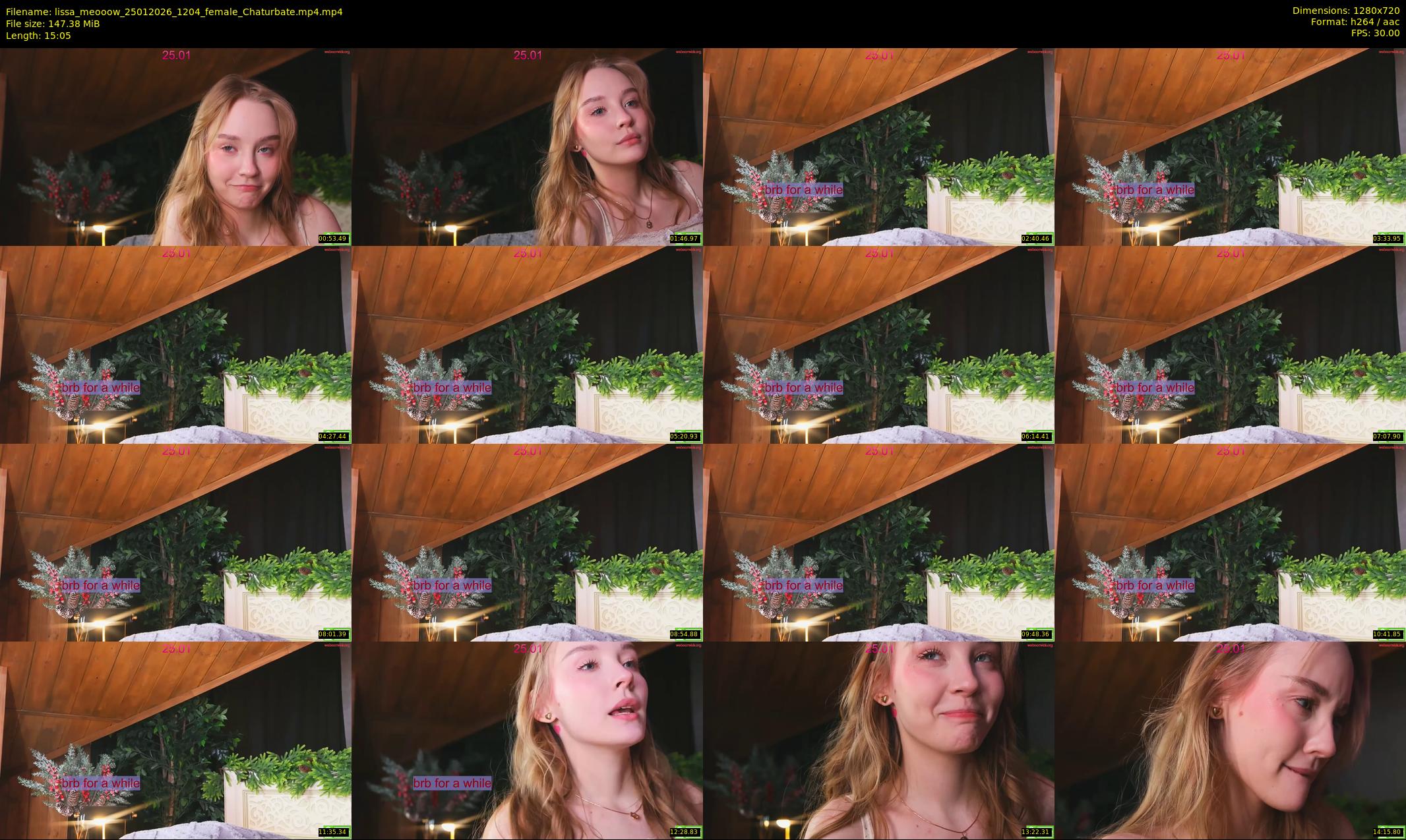 lissa_meooow — 16 minute Chaturbate female cam show recording, 720p, Jan 25, 2026