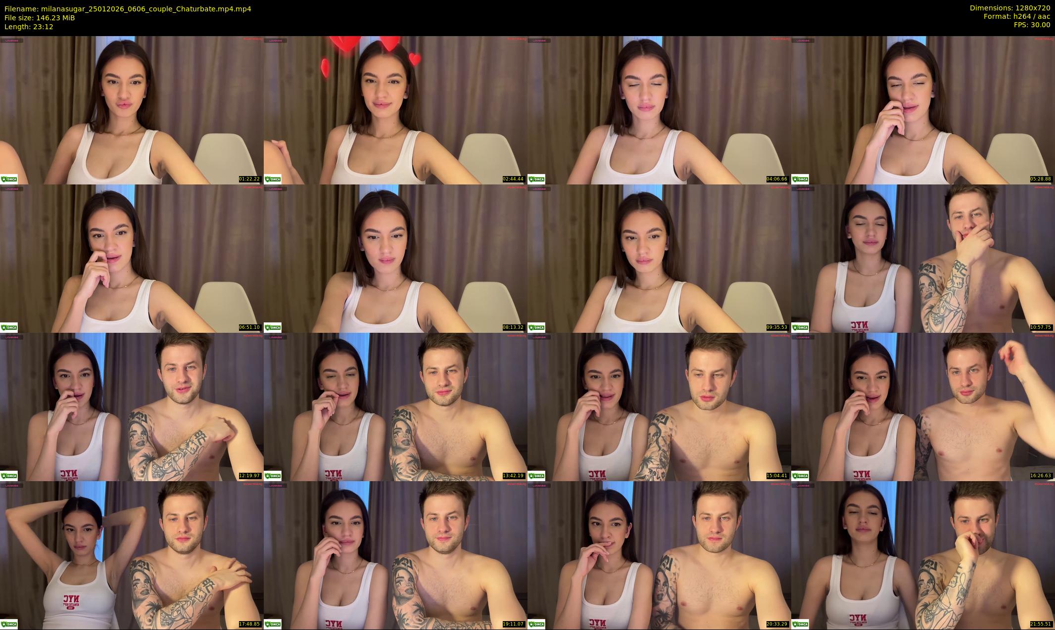 milanasugar — 24 minute Chaturbate couple cam show recording, 720p, Jan 25, 2026