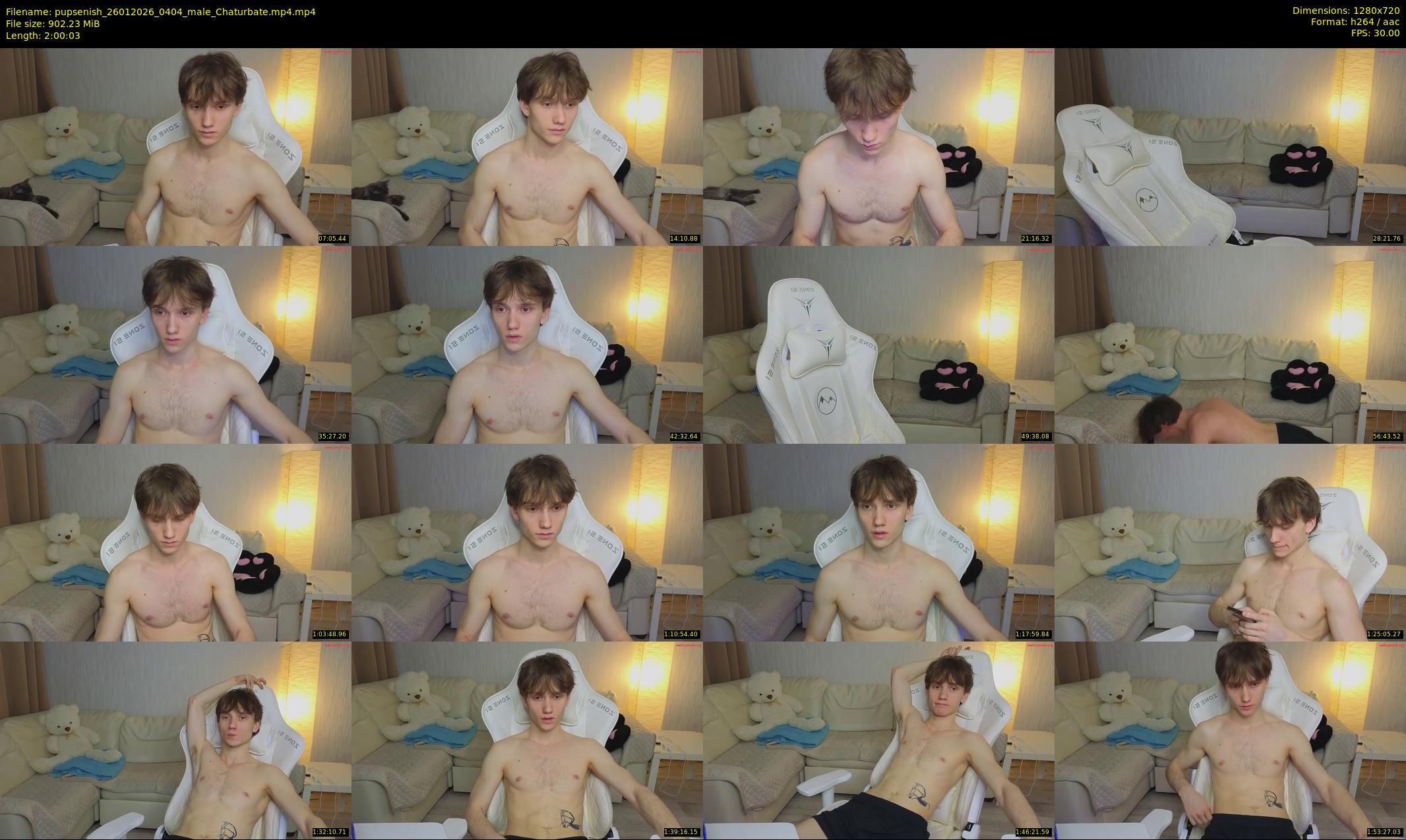 pupsenish — 121 minute Chaturbate male cam show recording, 720p, Jan 26, 2026