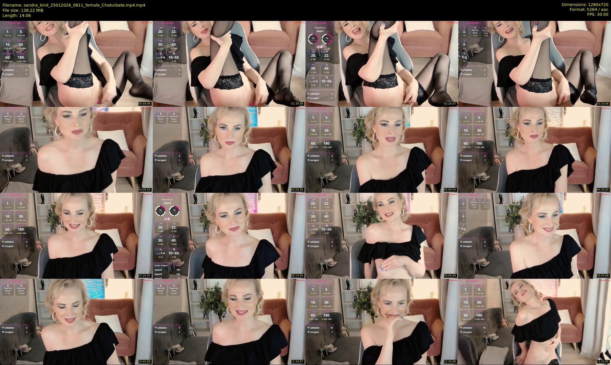 sandra_kind — 15 minute Chaturbate female cam show recording, 720p, Jan 25, 2026
