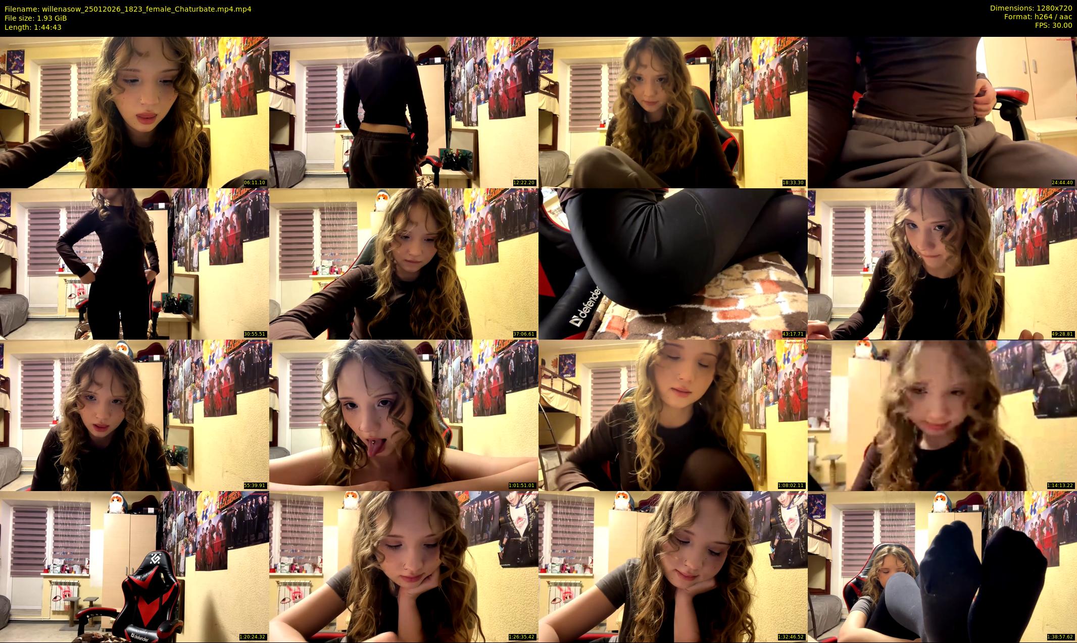 willenasow — 105 minute Chaturbate female cam show recording, 720p, Jan 25, 2026