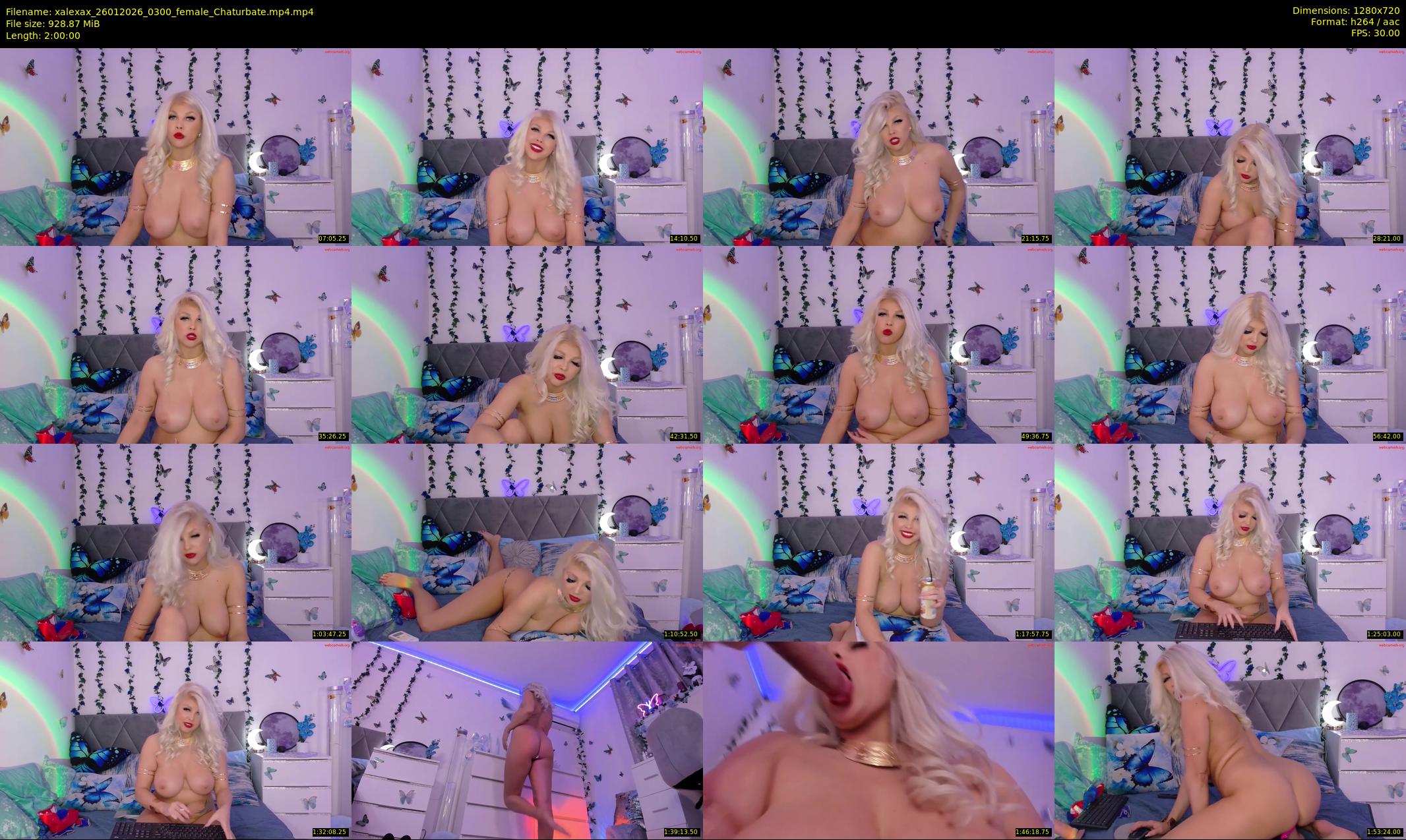 xalexax — 120 minute Chaturbate female cam show recording, 720p, Jan 26, 2026