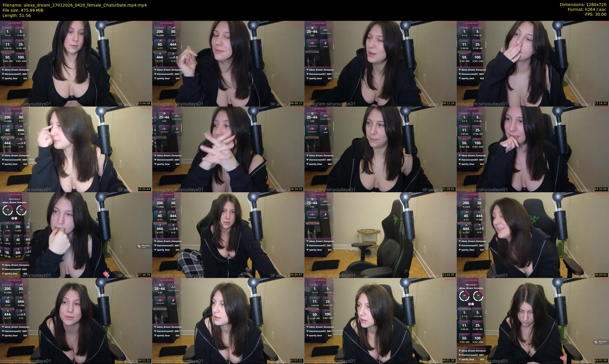 alexa_dream — 52 minute Chaturbate female cam show recording, 720p, Jan 27, 2026