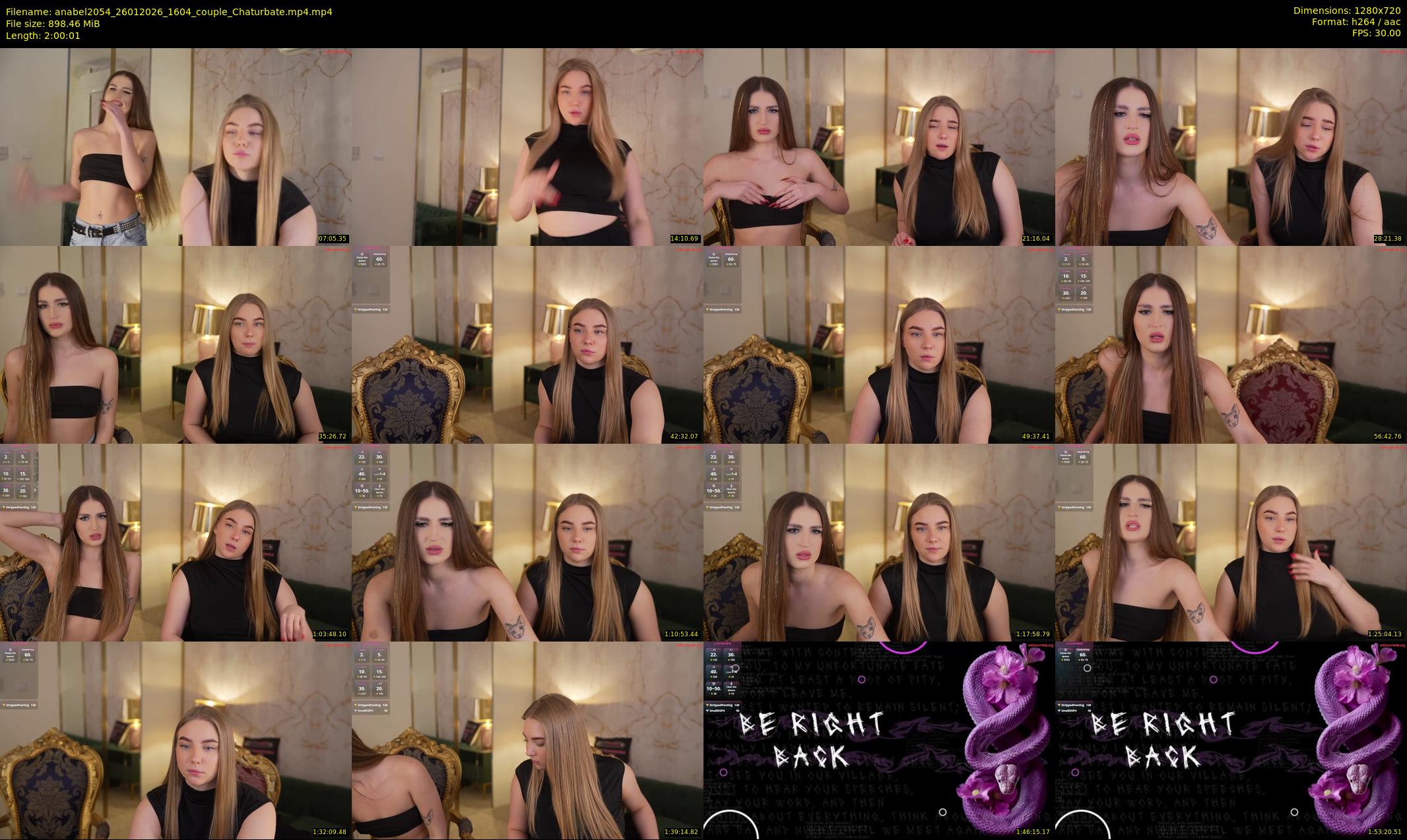 anabel2054 — 121 minute Chaturbate female cam show recording, 720p, Jan 26, 2026