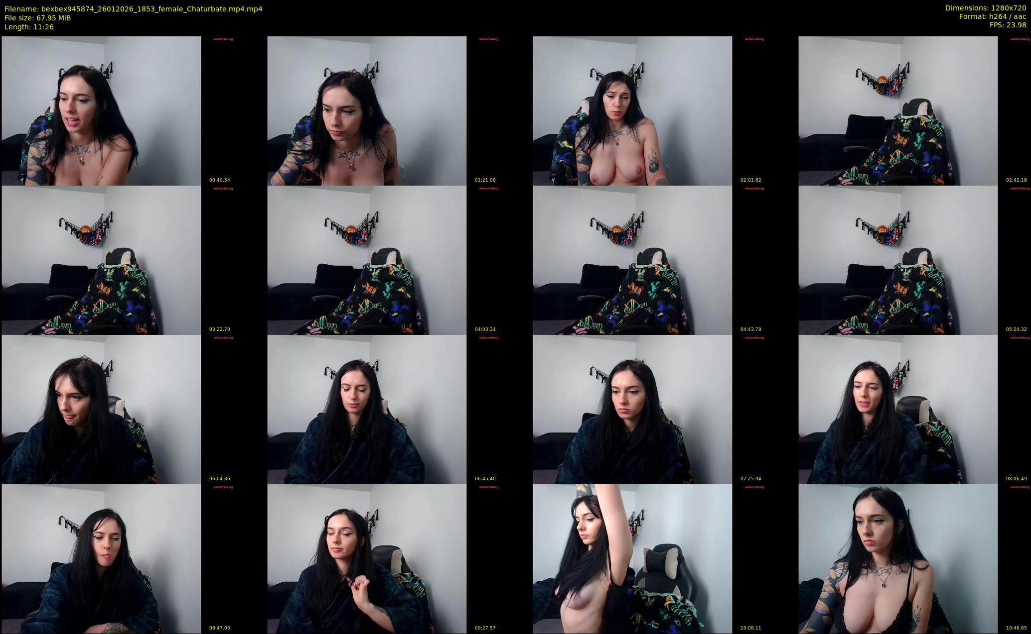 bexbex945874 — 12 minute Chaturbate female cam show recording, 720p, Jan 26, 2026