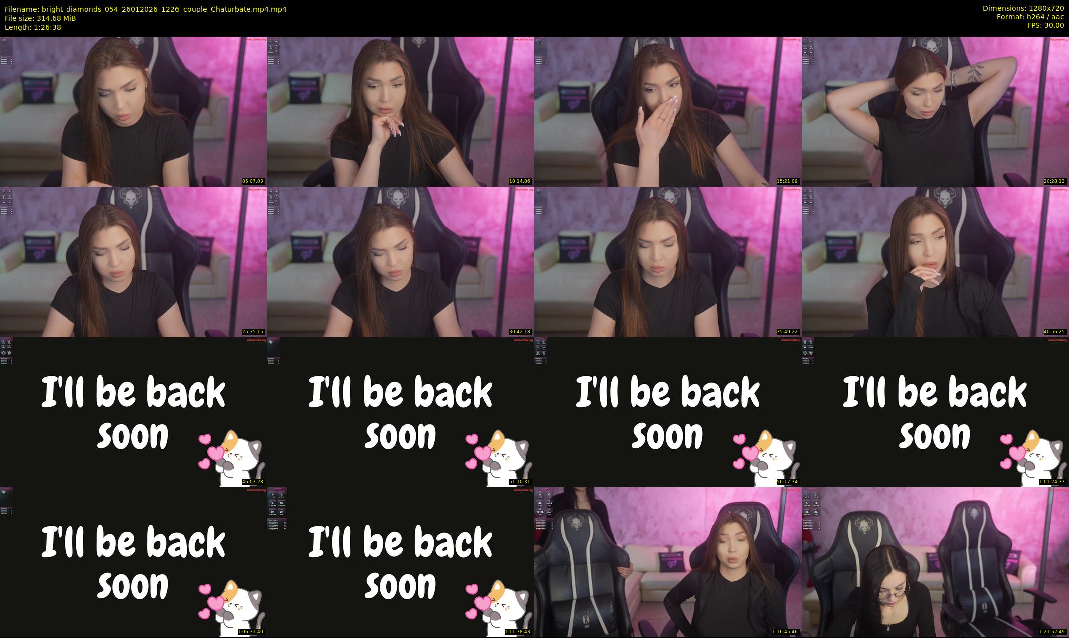 bright_diamonds_054 — 87 minute Chaturbate couple cam show recording, 720p, Jan 26, 2026