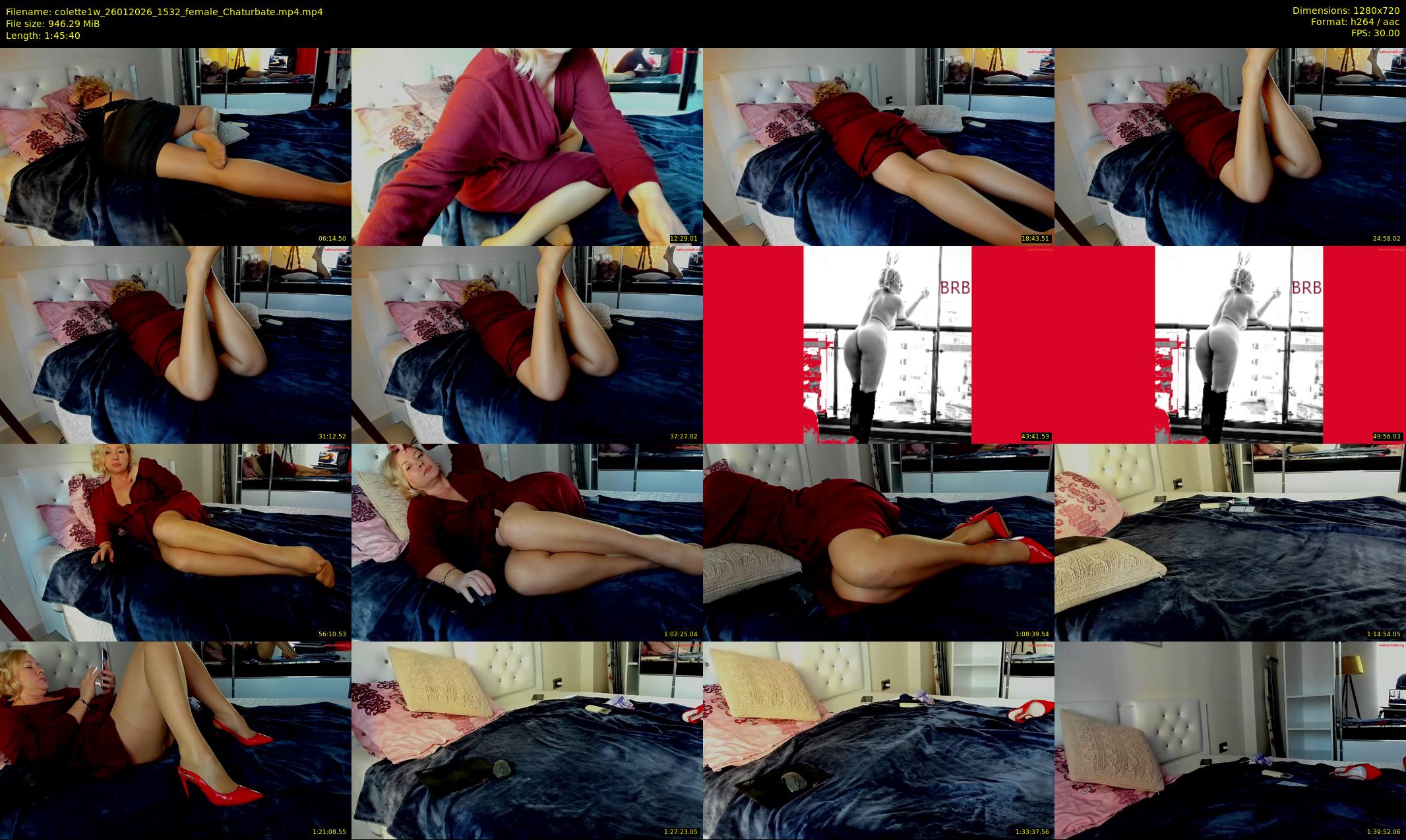 colette1w — 106 minute Chaturbate female cam show recording, 720p, Jan 26, 2026